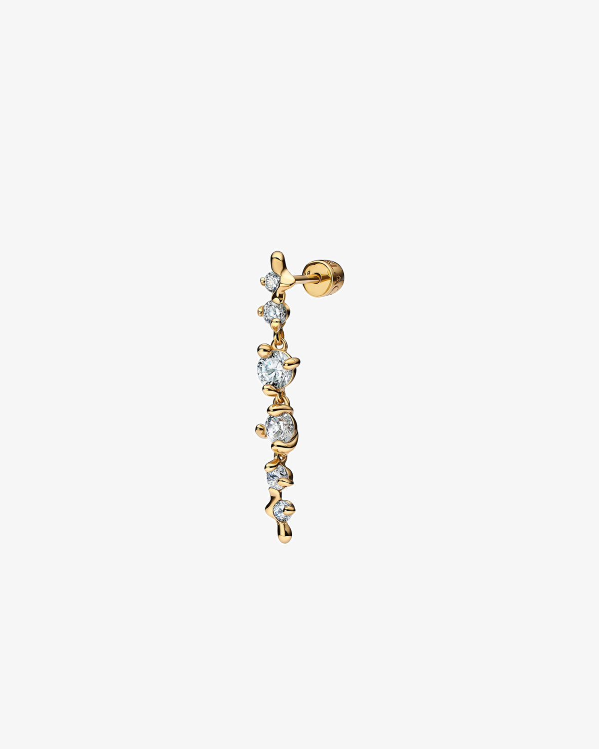 Maria Black Arctic Medium Single Earring in gold-plated sterling silver, side view