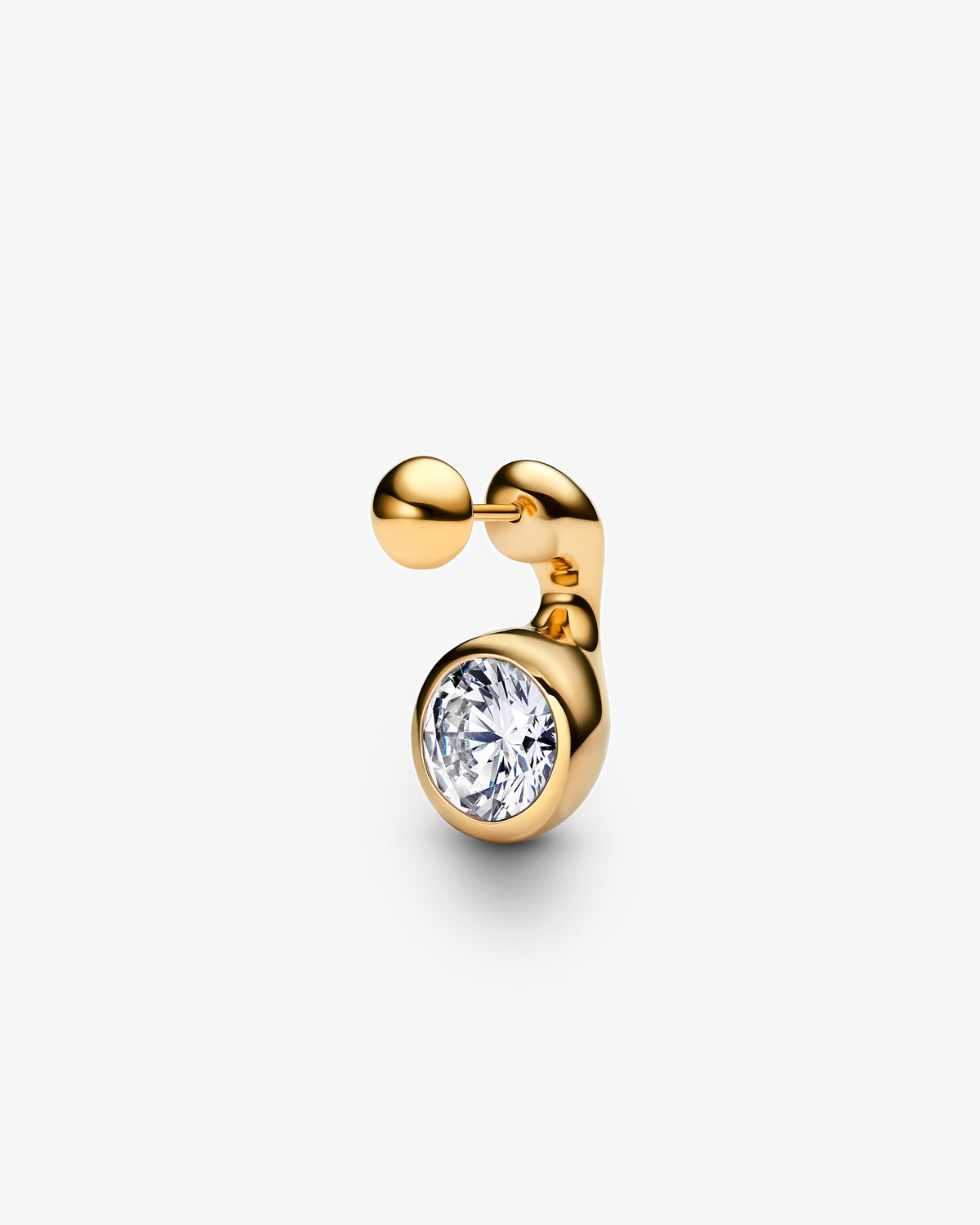 Maria Black Mermaid Single Earring in gold-plated sterling silver, angled view