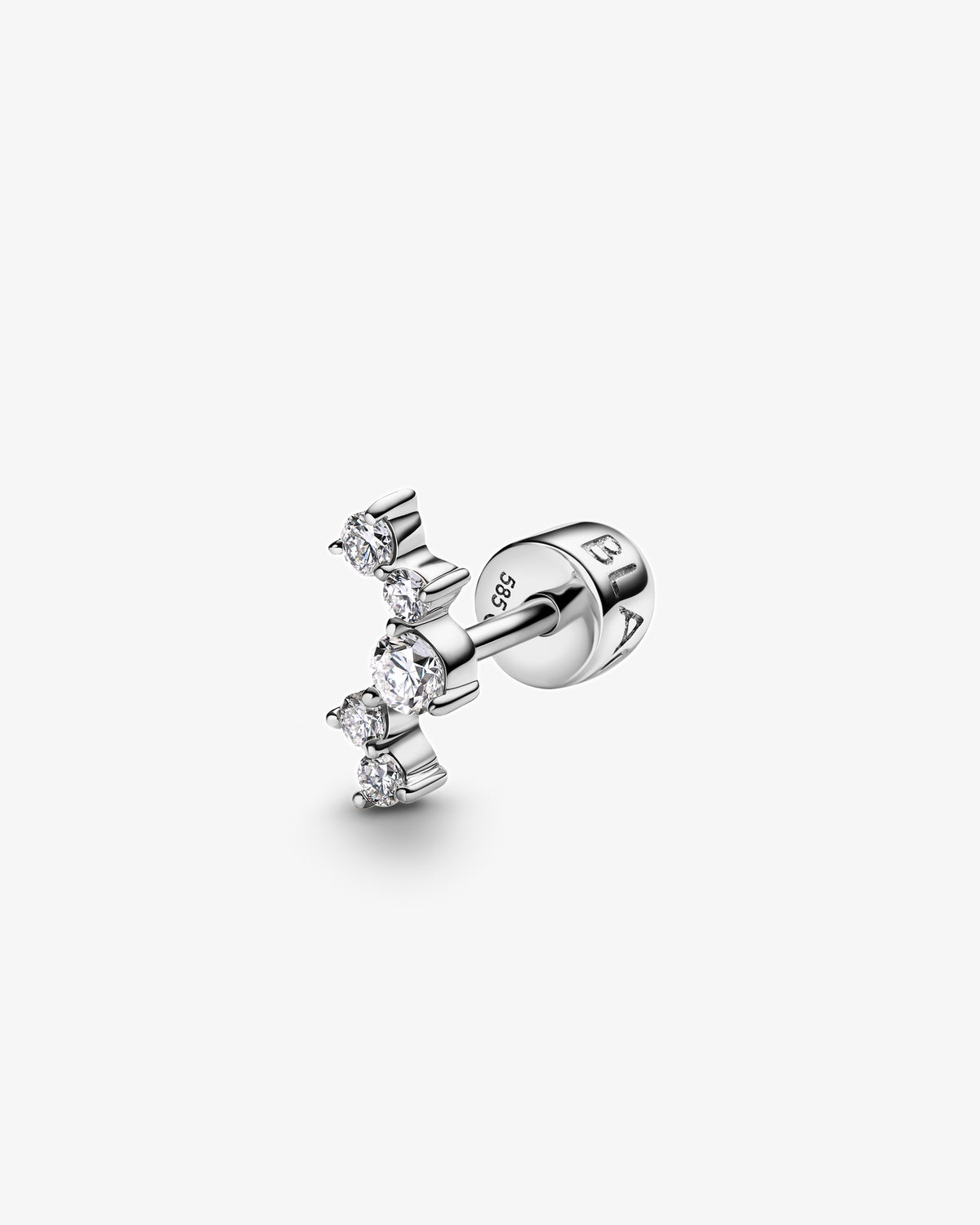 Maria Black Fine 14K White Gold Flashy Glitz Lab Grown Diamond Stud Single Earring