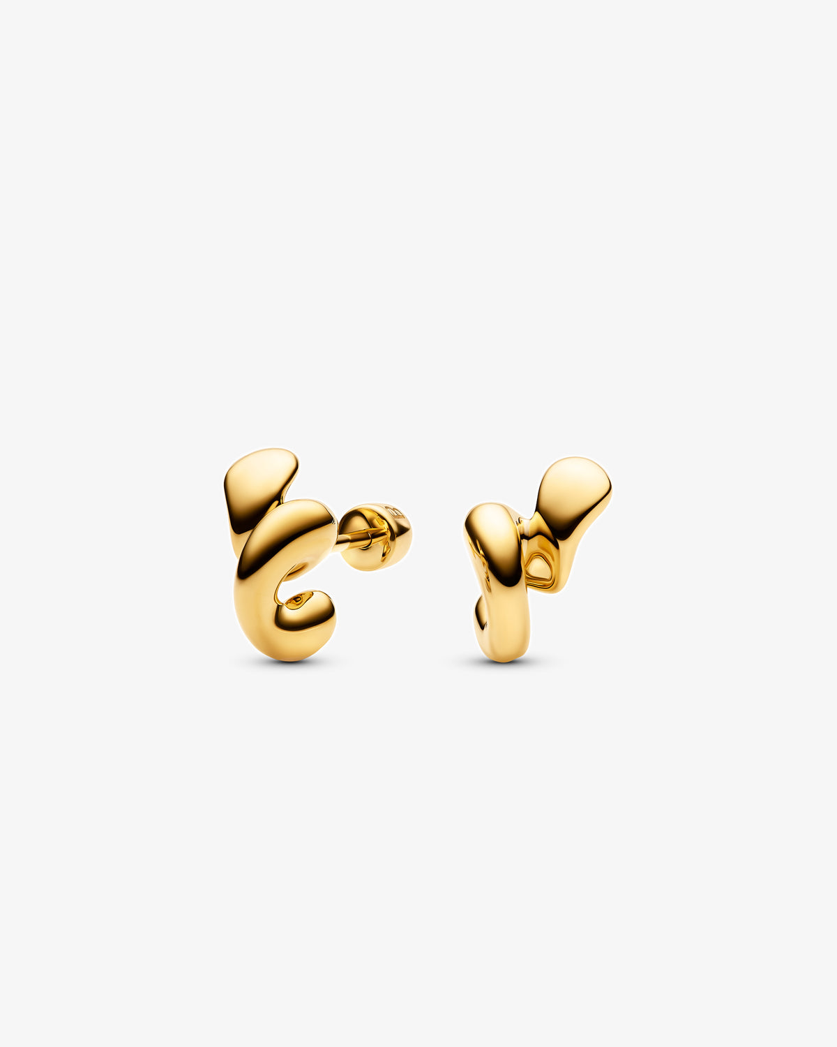 Maria Black Coil Whirl Studs in gold-plated sterling silver, pair view