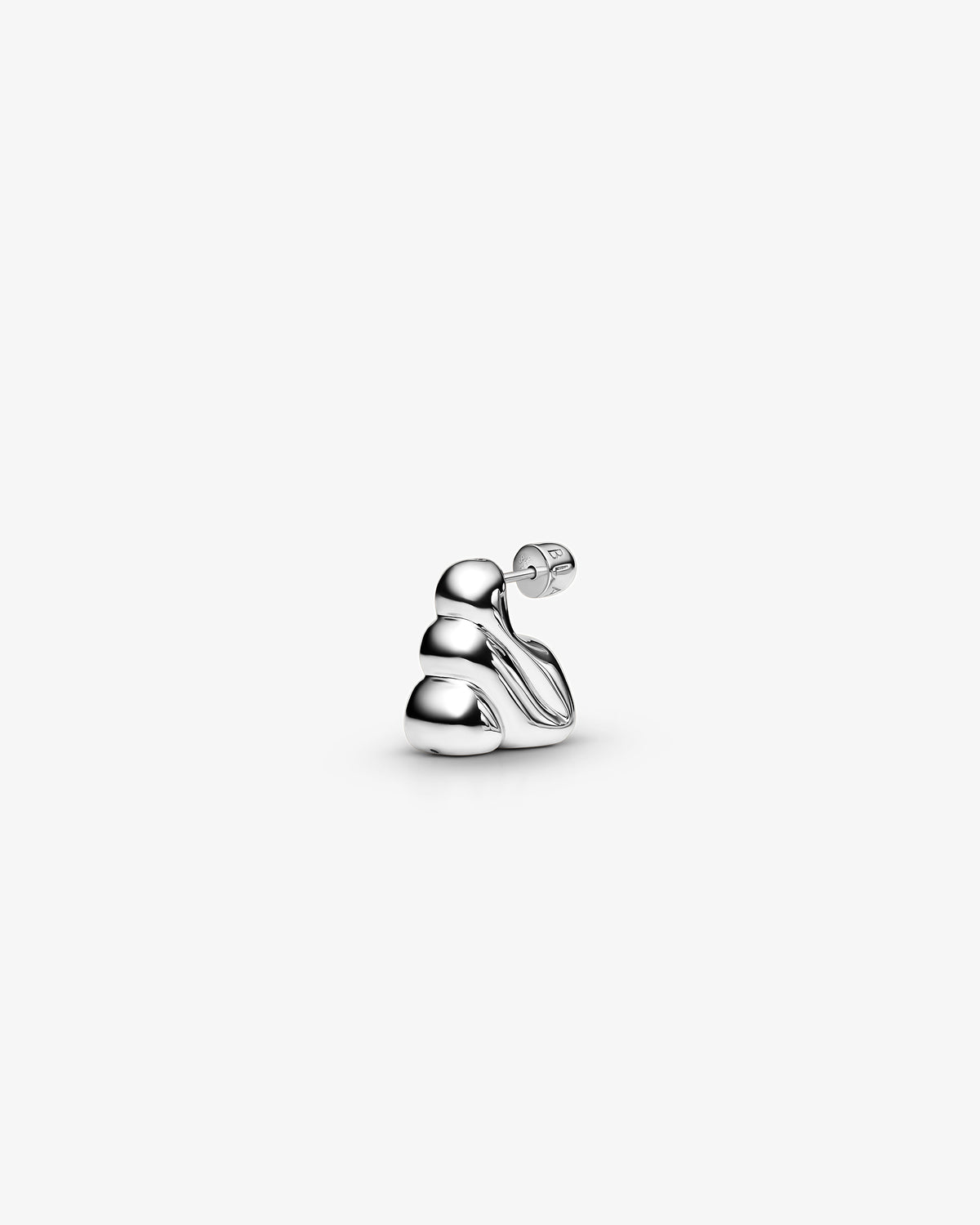 Maria Black Bogota Small Single Earring in 925 sterling silver, angled view