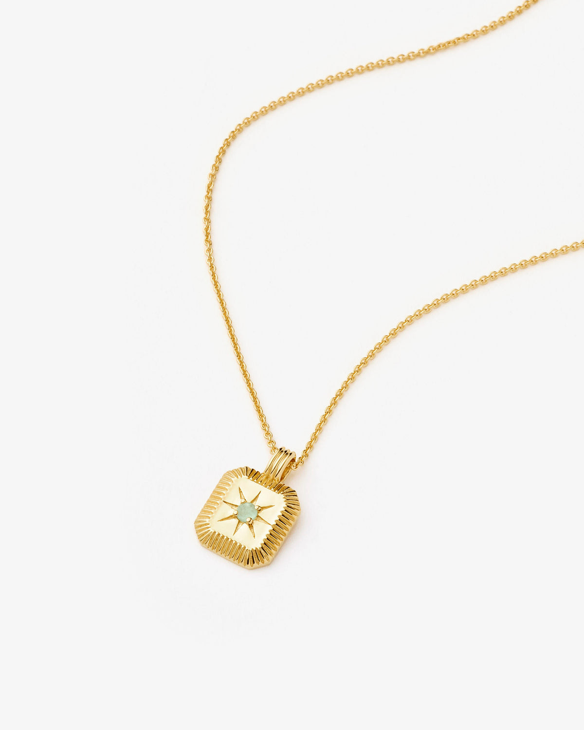 Missoma March Birthstone Pendant Necklace in gold-plated sterling silver, view 3