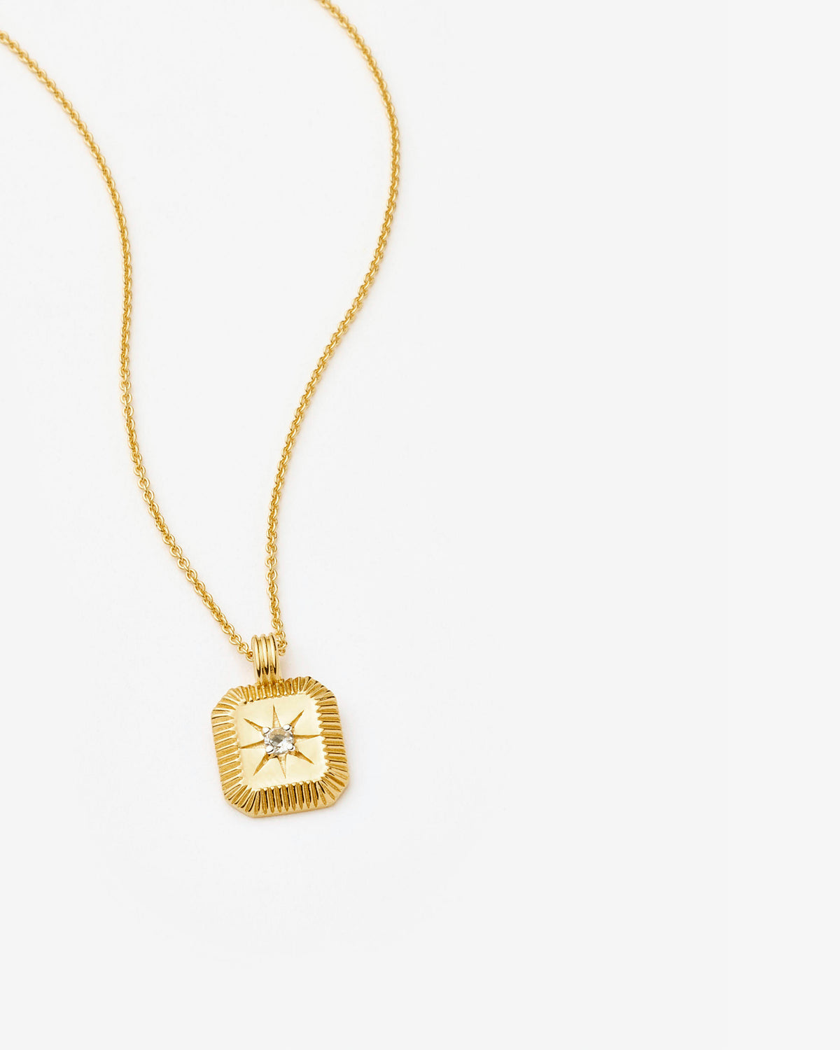 Missoma April Birthstone Crystal Pendant Necklace in gold-plated sterling silver, view 3