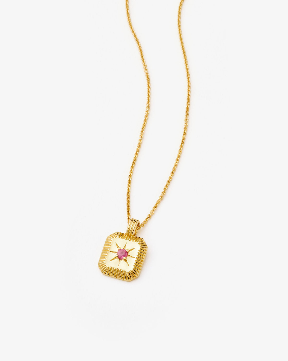 Missoma July Birthstone Pendant Necklace in gold-plated sterling silver, view 3
