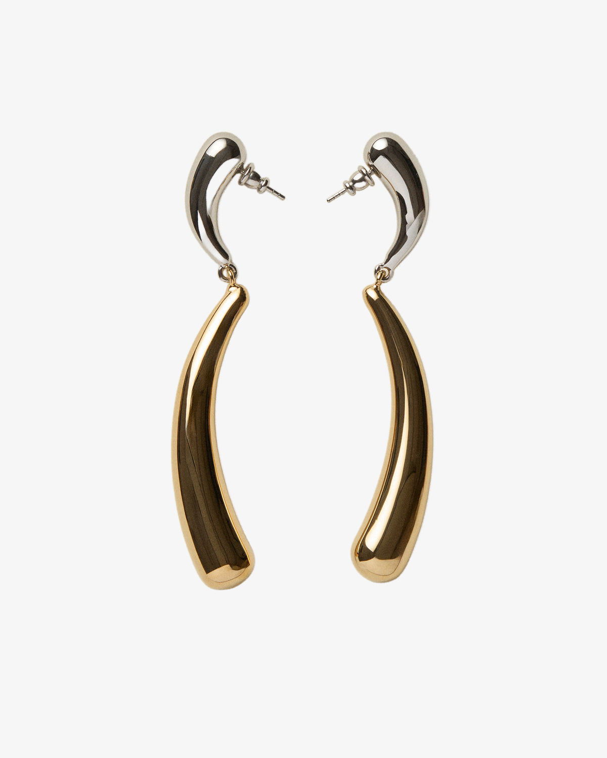 Panconesi Blow Up Forma Earrings in 18-karat gold- and rhodium-plated copper
