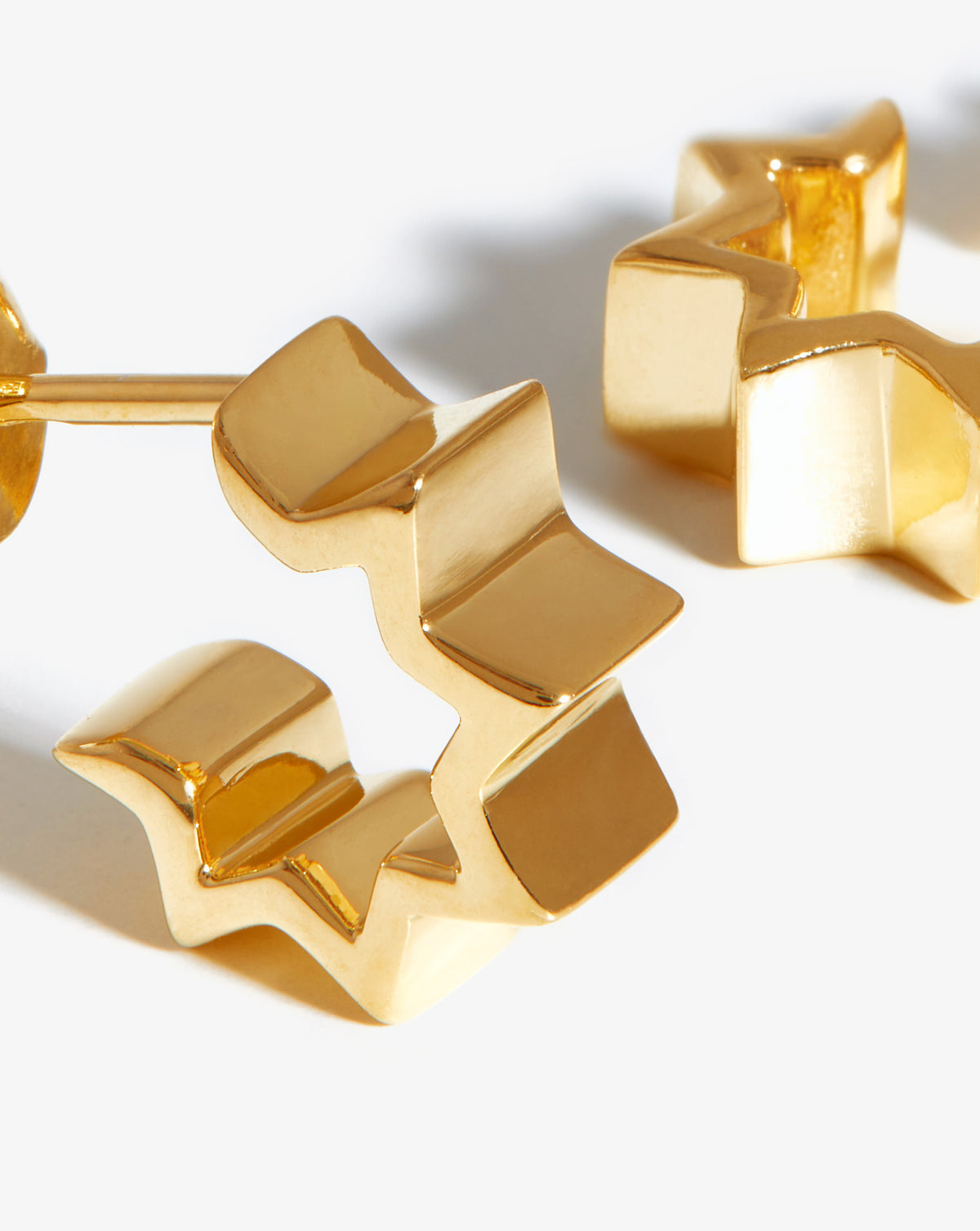 Missoma Mini Star Huggies in gold-plated sterling silver, view 2