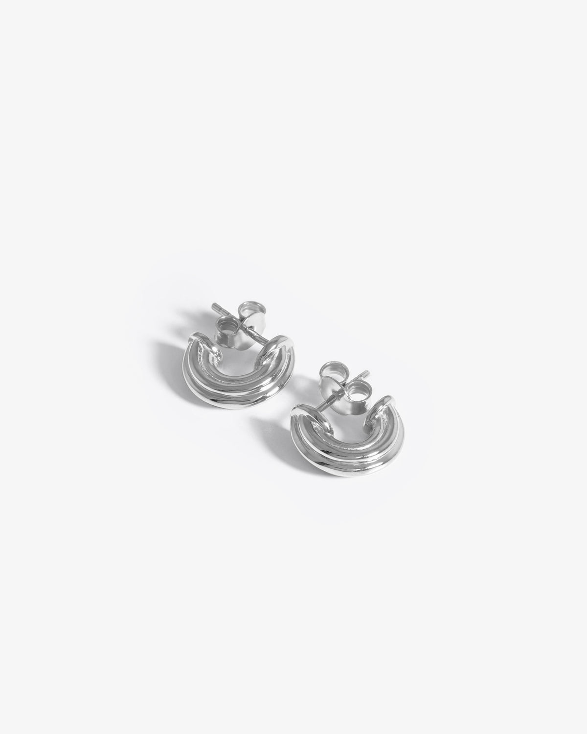 Missoma Ridge Huggies in sterling silver, view 4