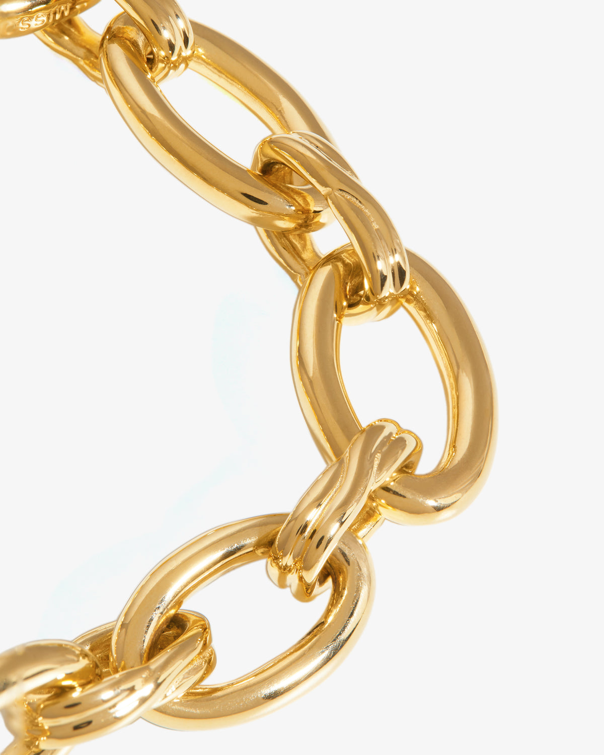 Missoma Graduated Oval Chain Bracelet in gold-plated brass, view 3