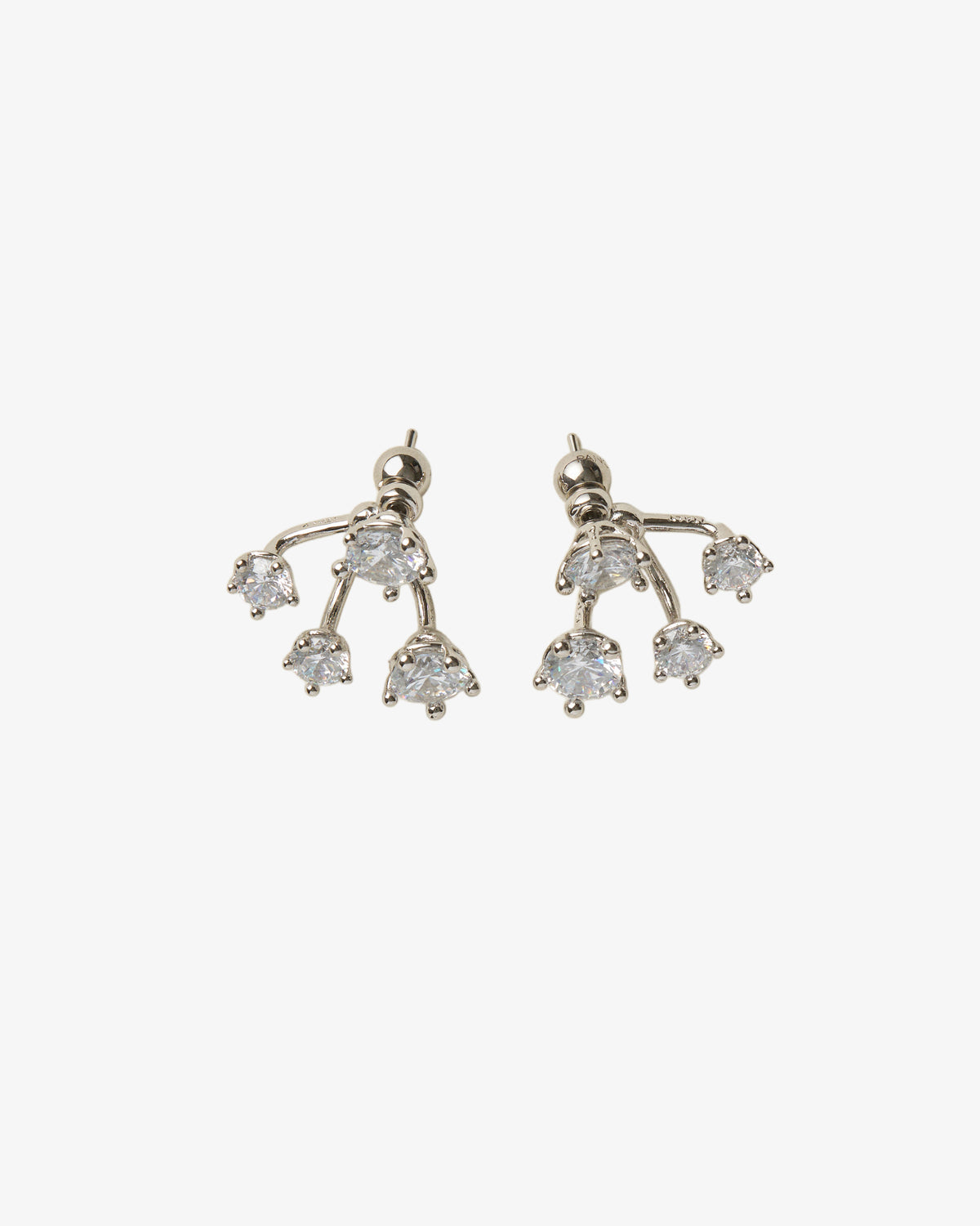 Panconesi Constellation Cluster Earrings in rhodium-plated brass