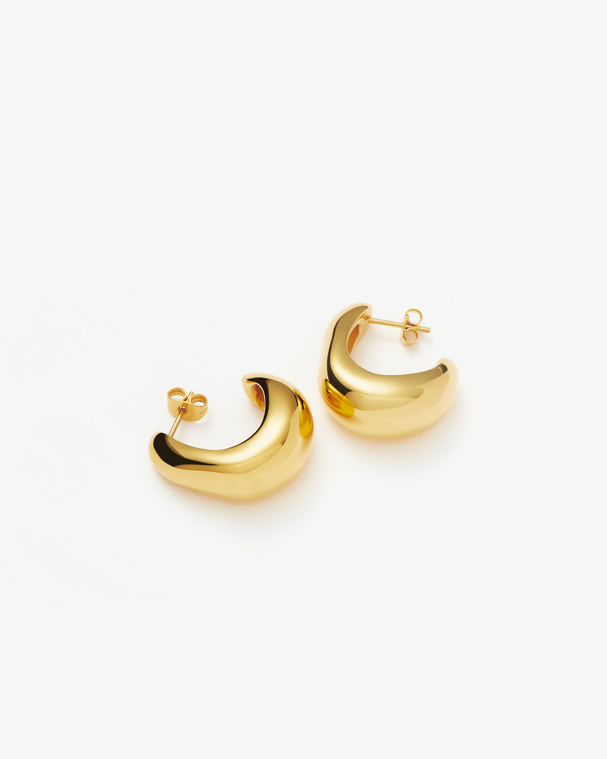 Missoma Dome Medium Hoop Earrings in gold-plated brass, view 3
