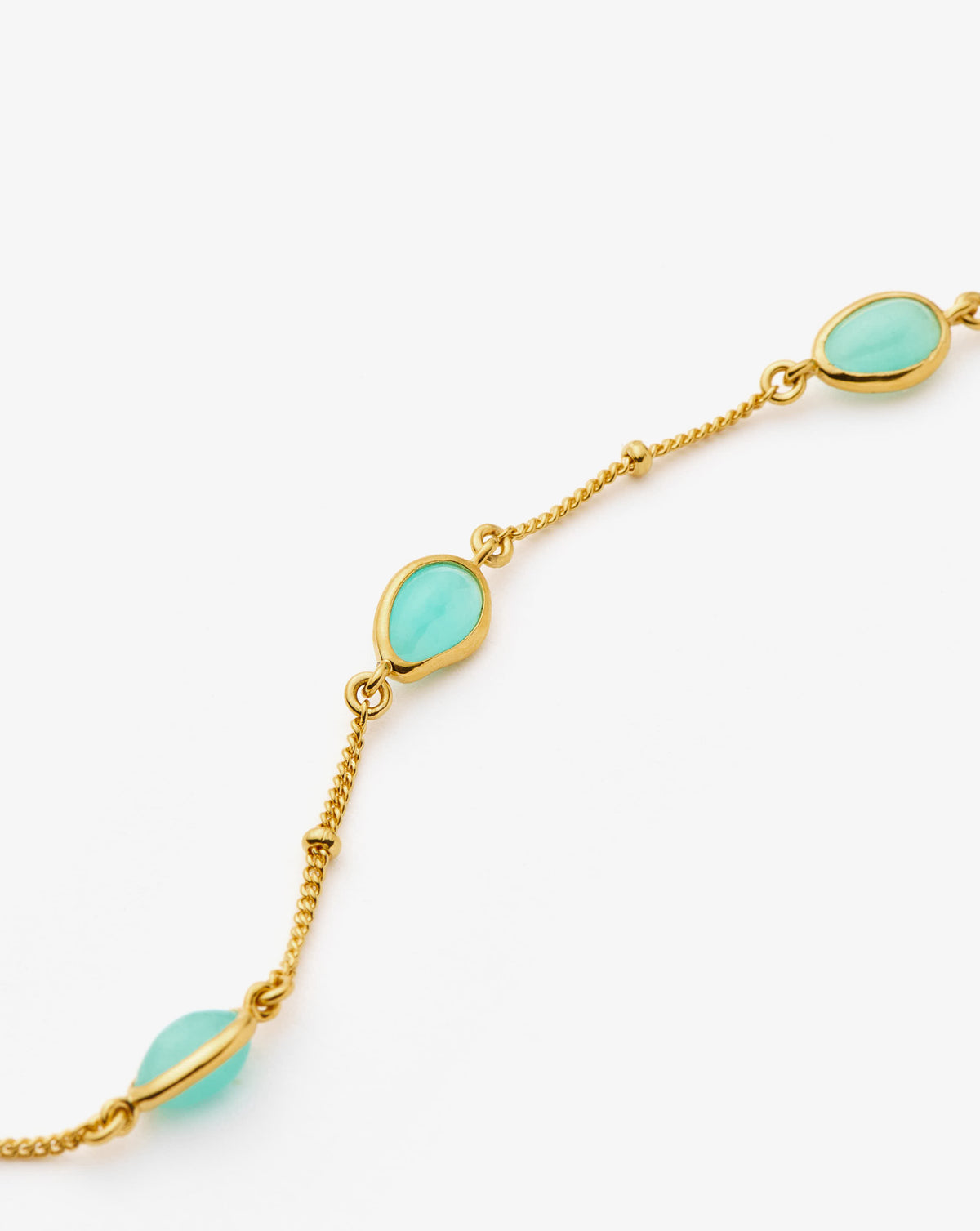 Missoma Magma Amazonite Charm Bracelet in gold-plated sterling silver, view 3