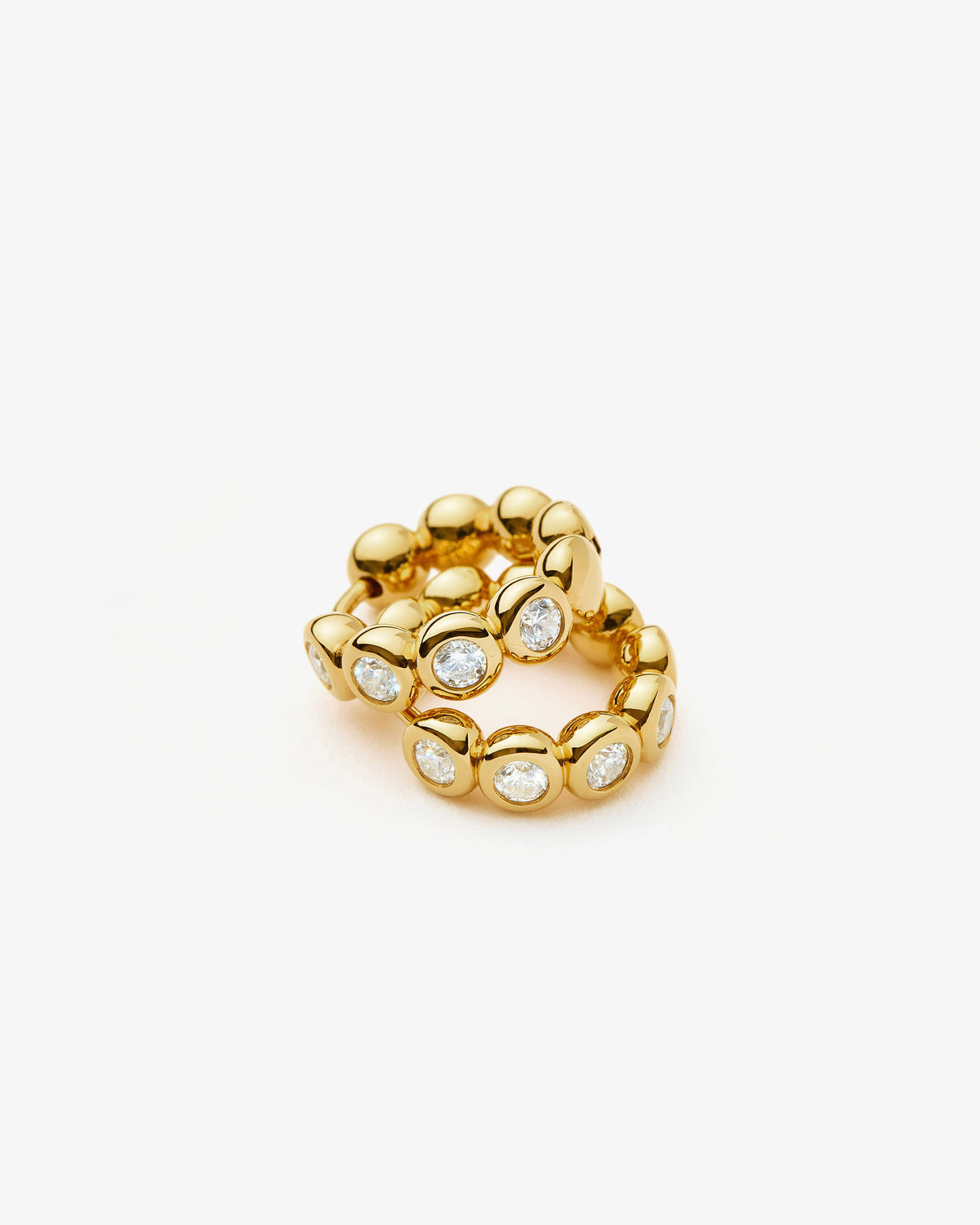 Missoma Tennis Small Hoop Earrings in gold-plated brass, view 3