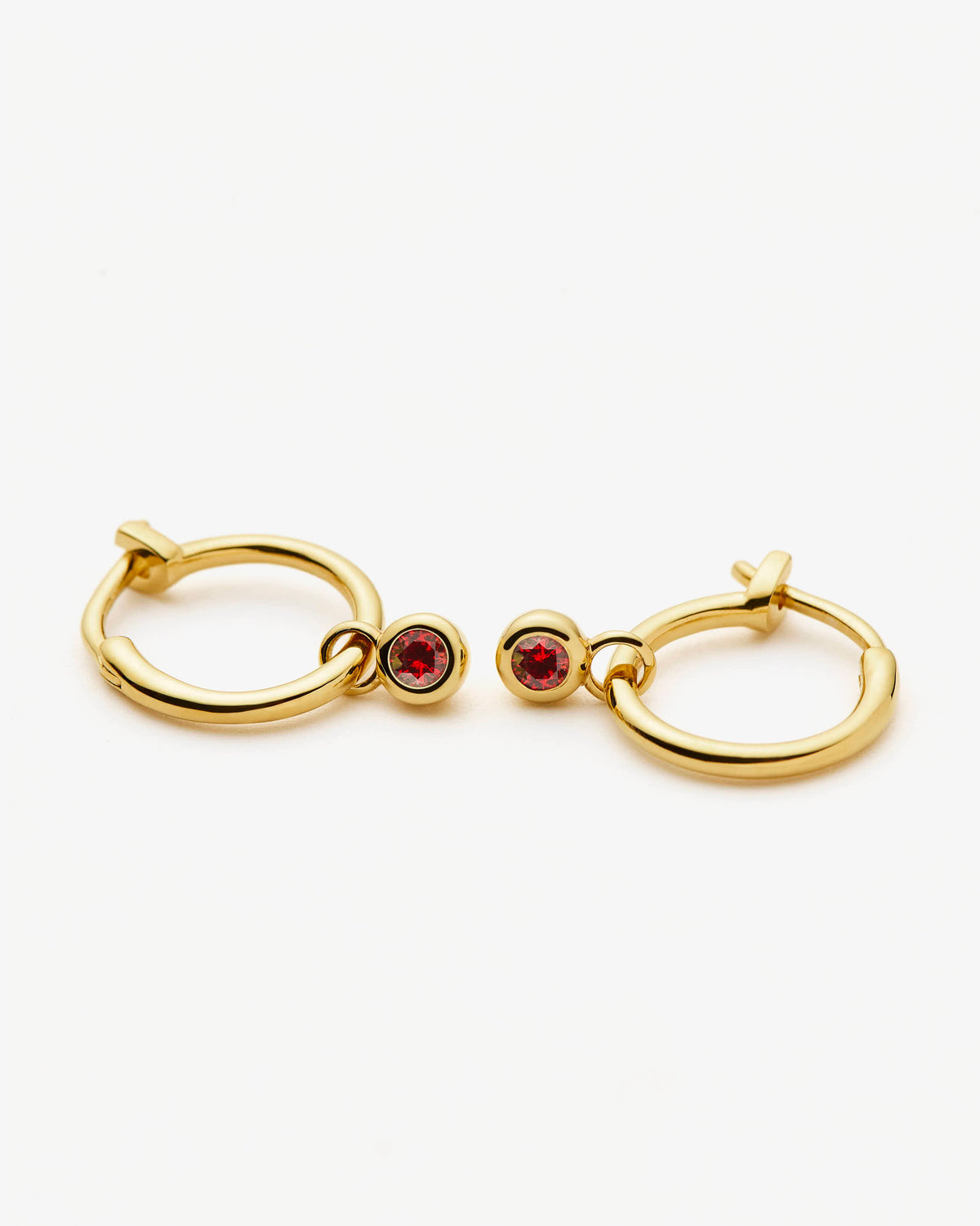 Missoma Lunar New Year Charm Huggies in gold-plated sterling silver, view 4