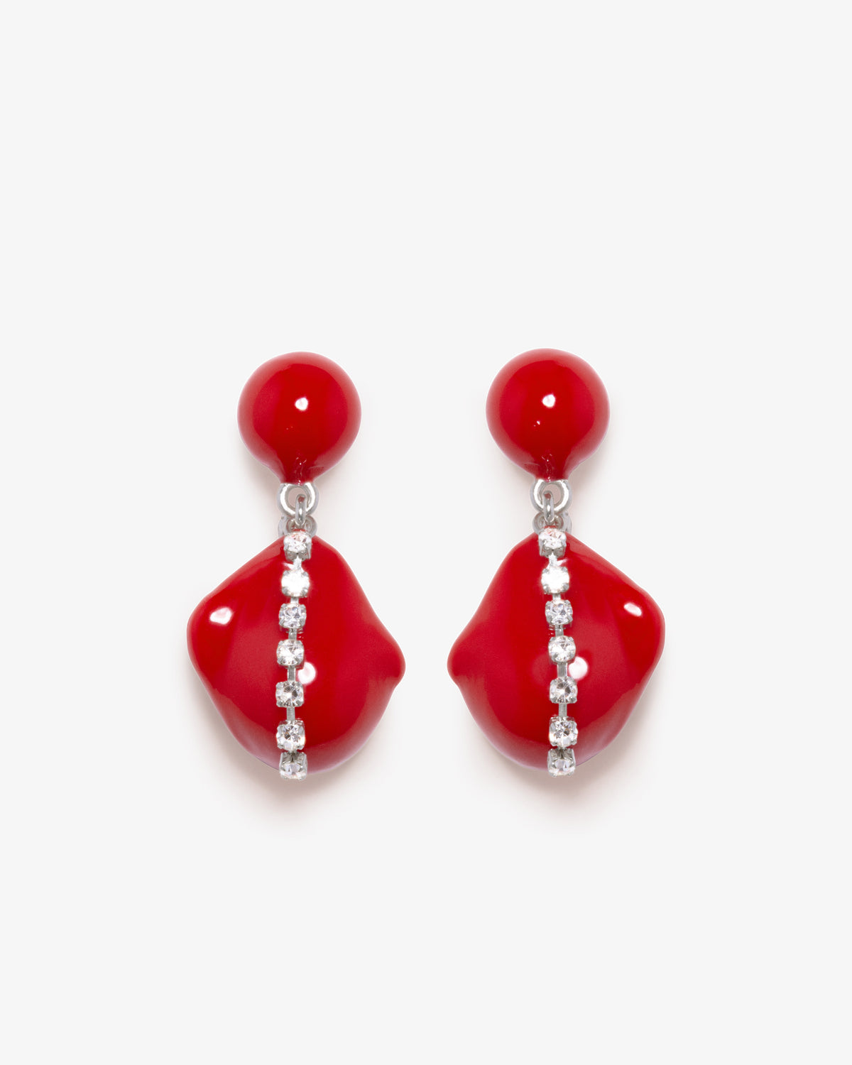 Completed Works – Red Resin Crystal Earrings