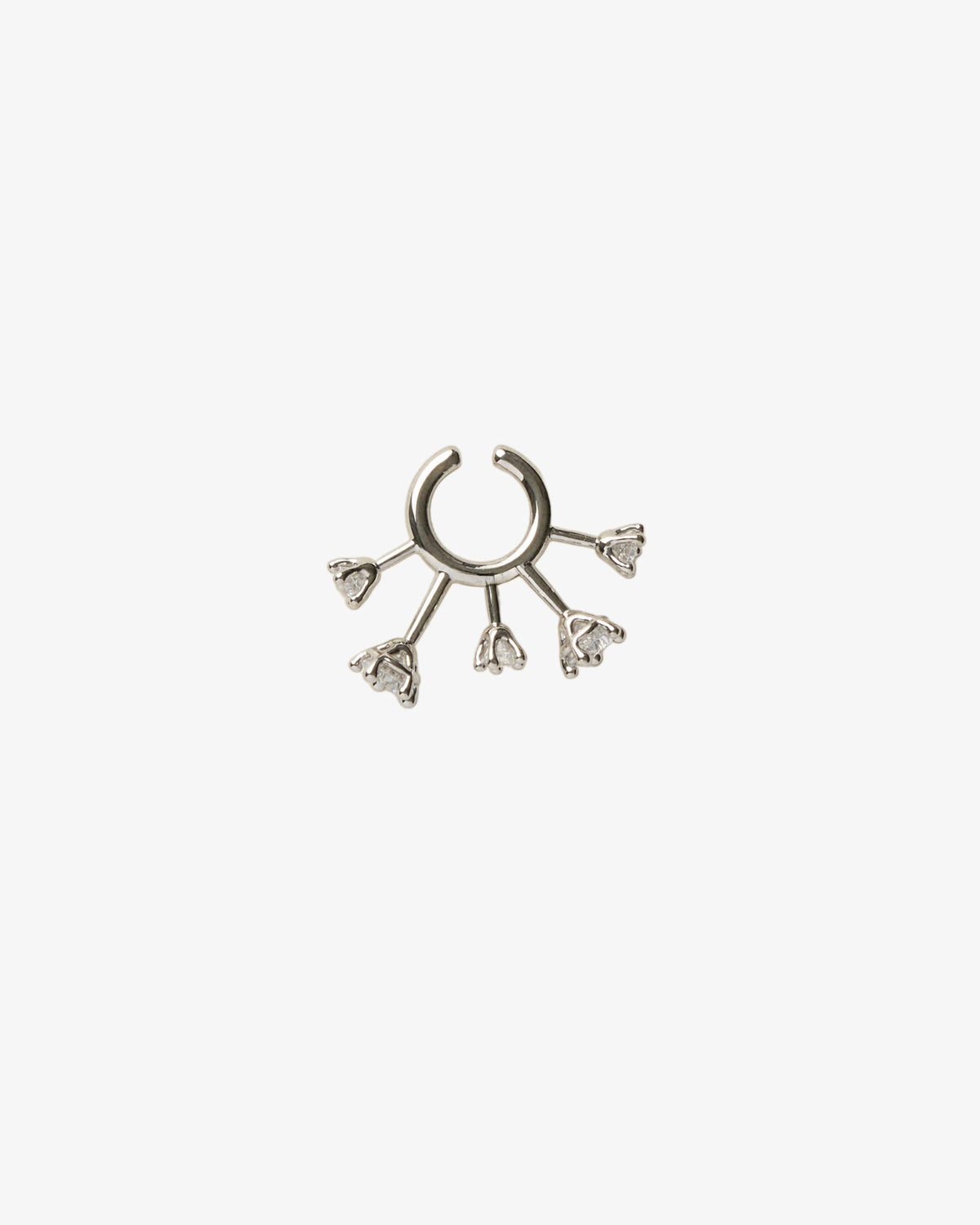 Panconesi Kismet Huggie Ear Cuff in rhodium-plated brass