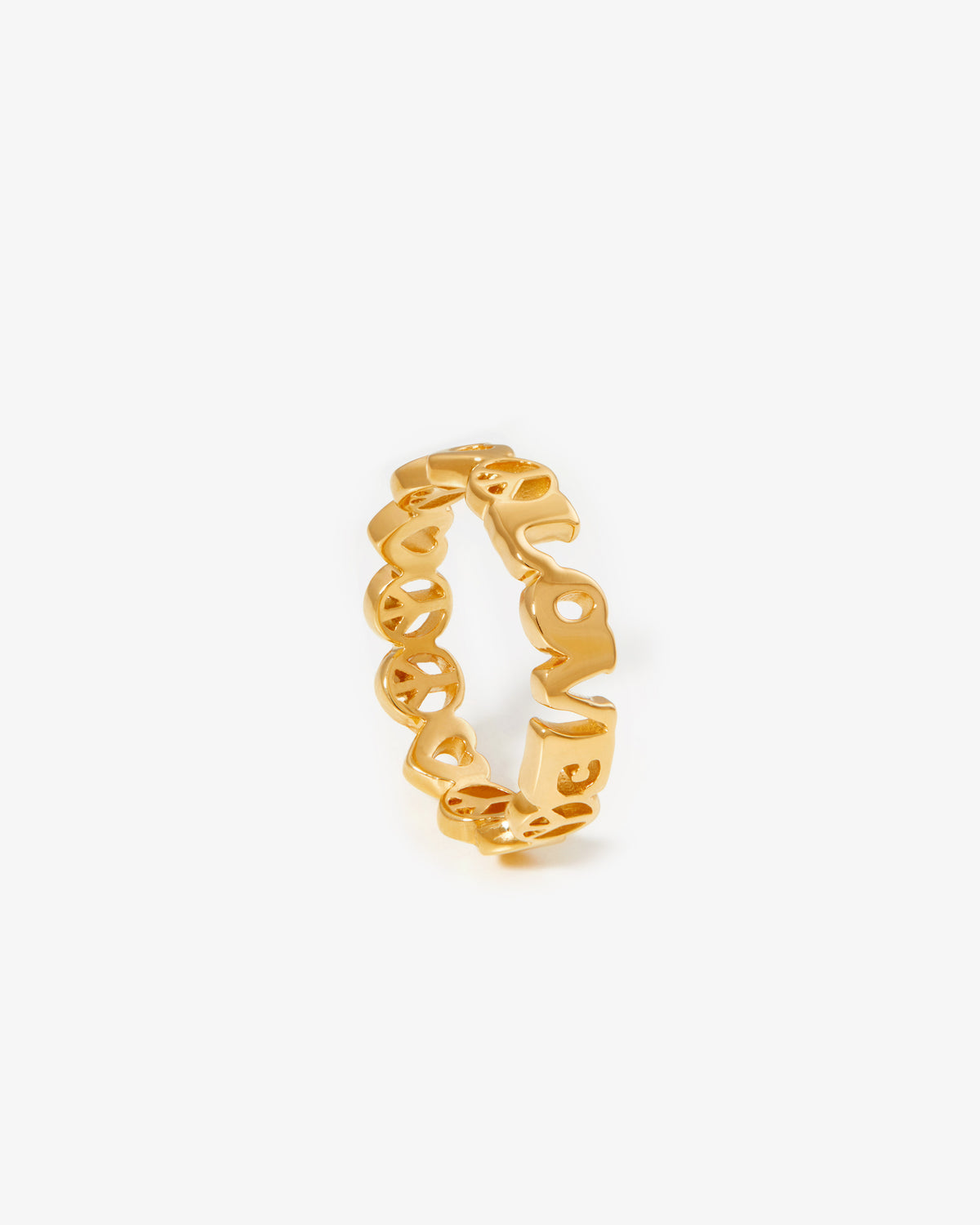 Missoma Love Word Ring in gold-plated sterling silver, view 2