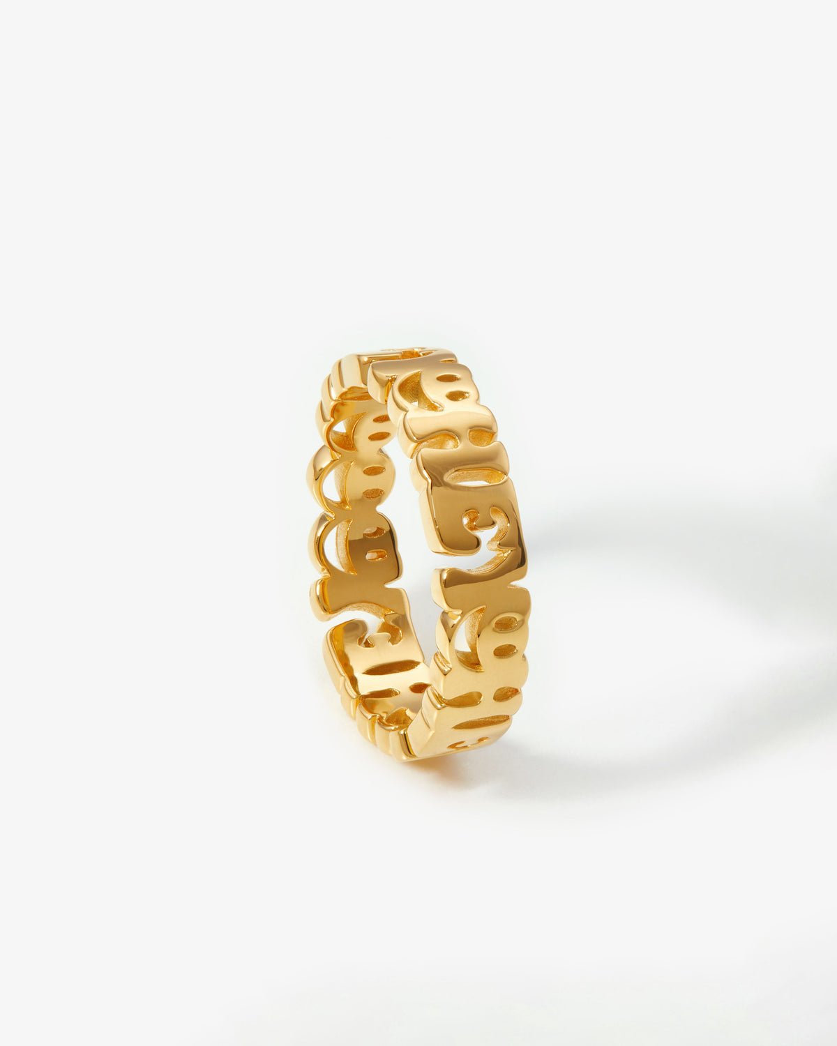 Missoma Hey Word Ring in gold-plated sterling silver, view 2