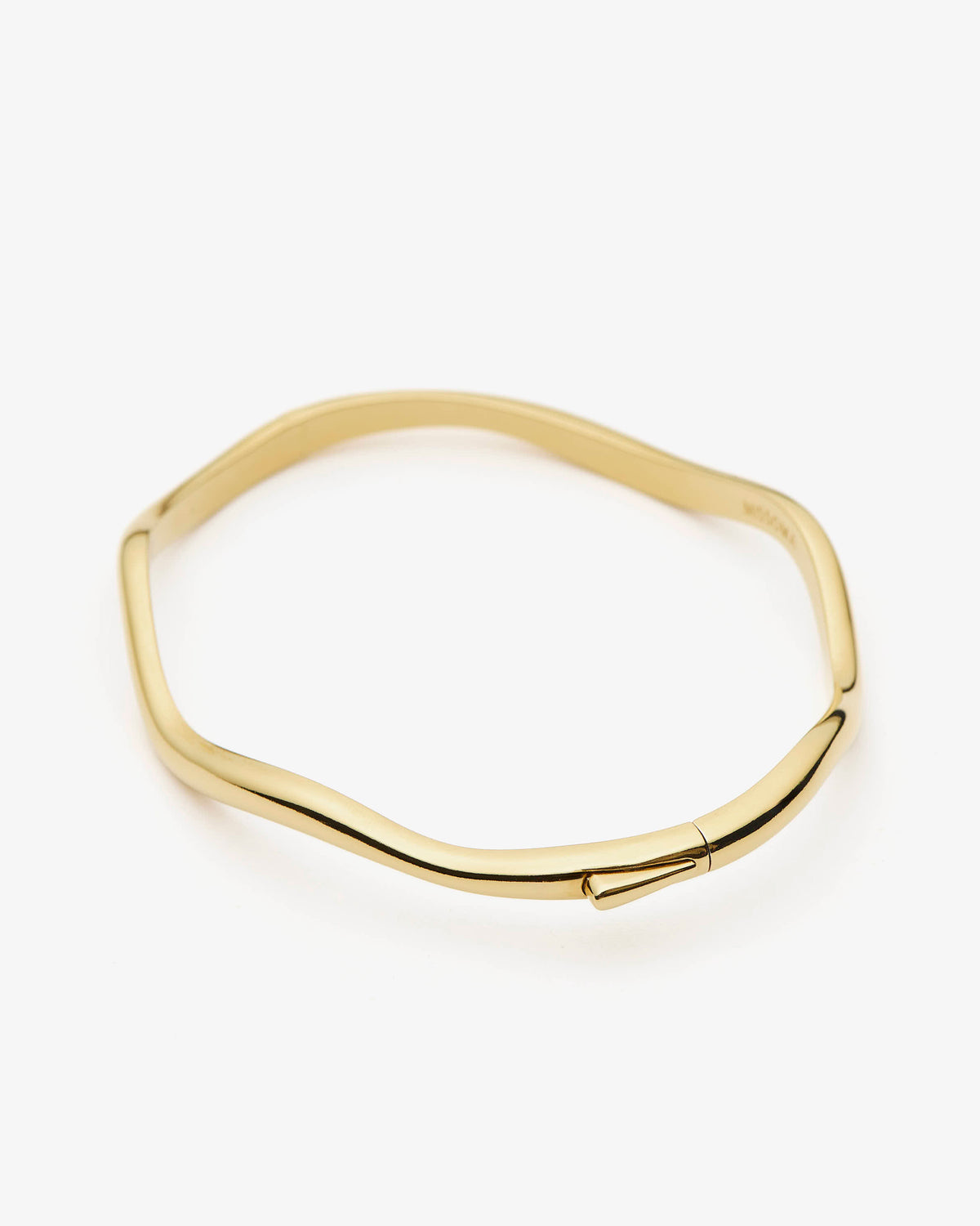 Missoma Molten Classic Hinged Bangle in gold-plated brass, view 3