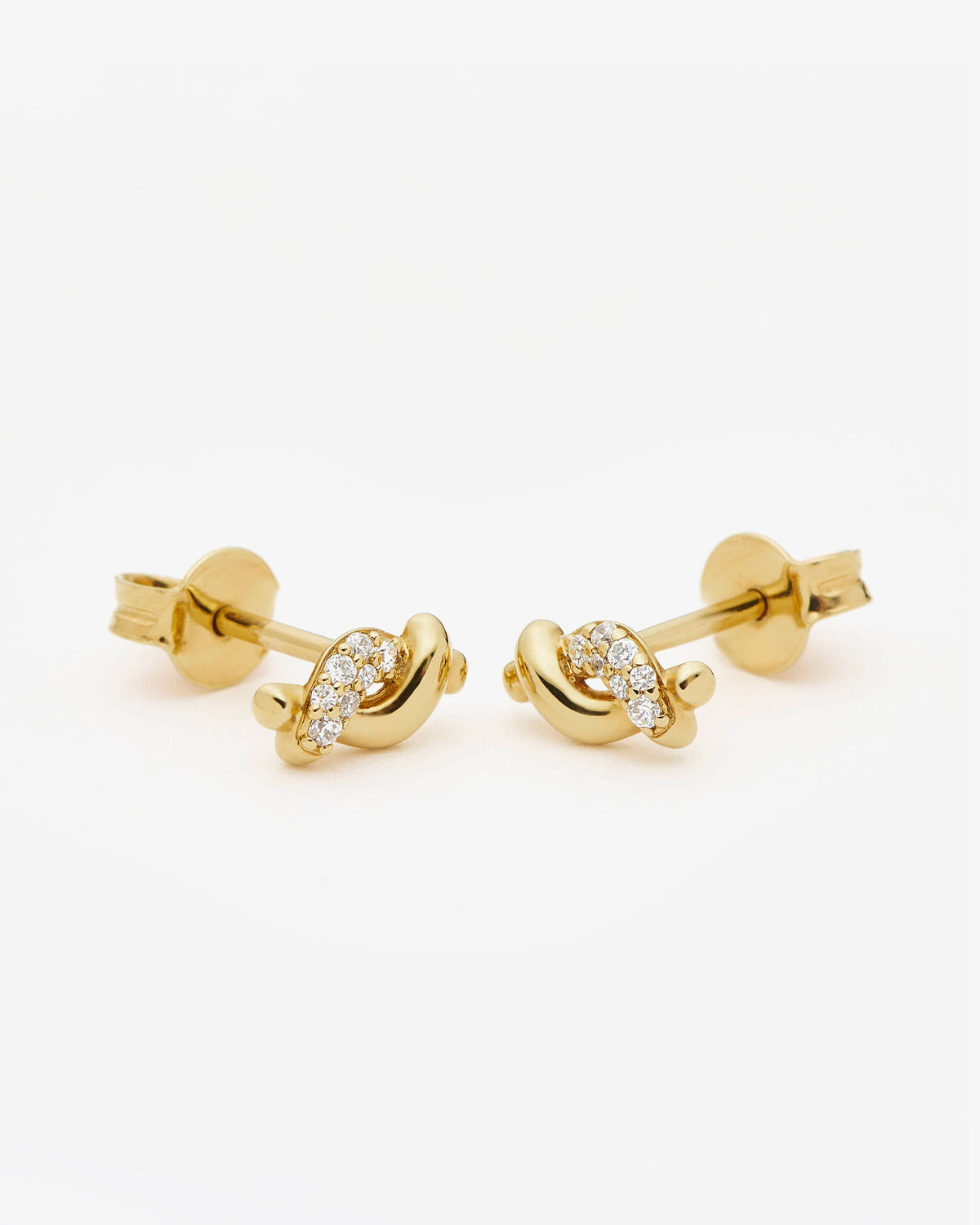 Missoma Molten Snow Stud Earrings in gold-plated brass, view 3