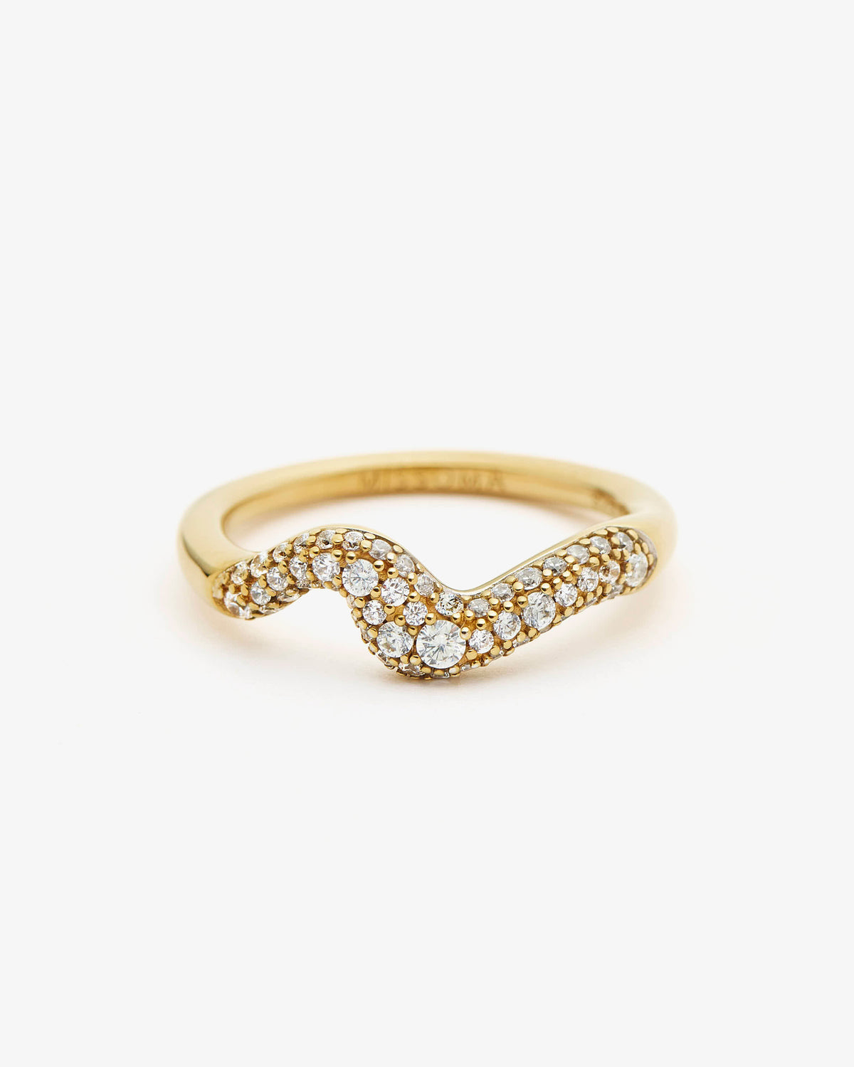 Missoma Molten Snow Stacking Ring in gold-plated sterling silver, view 3