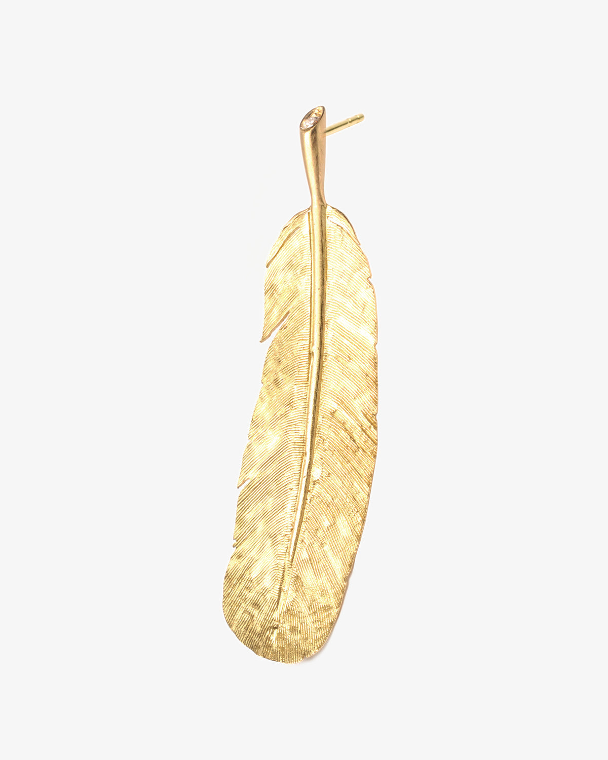 Wouters & Hendrix Gold 18K Gold Feather Diamond Single Earring
