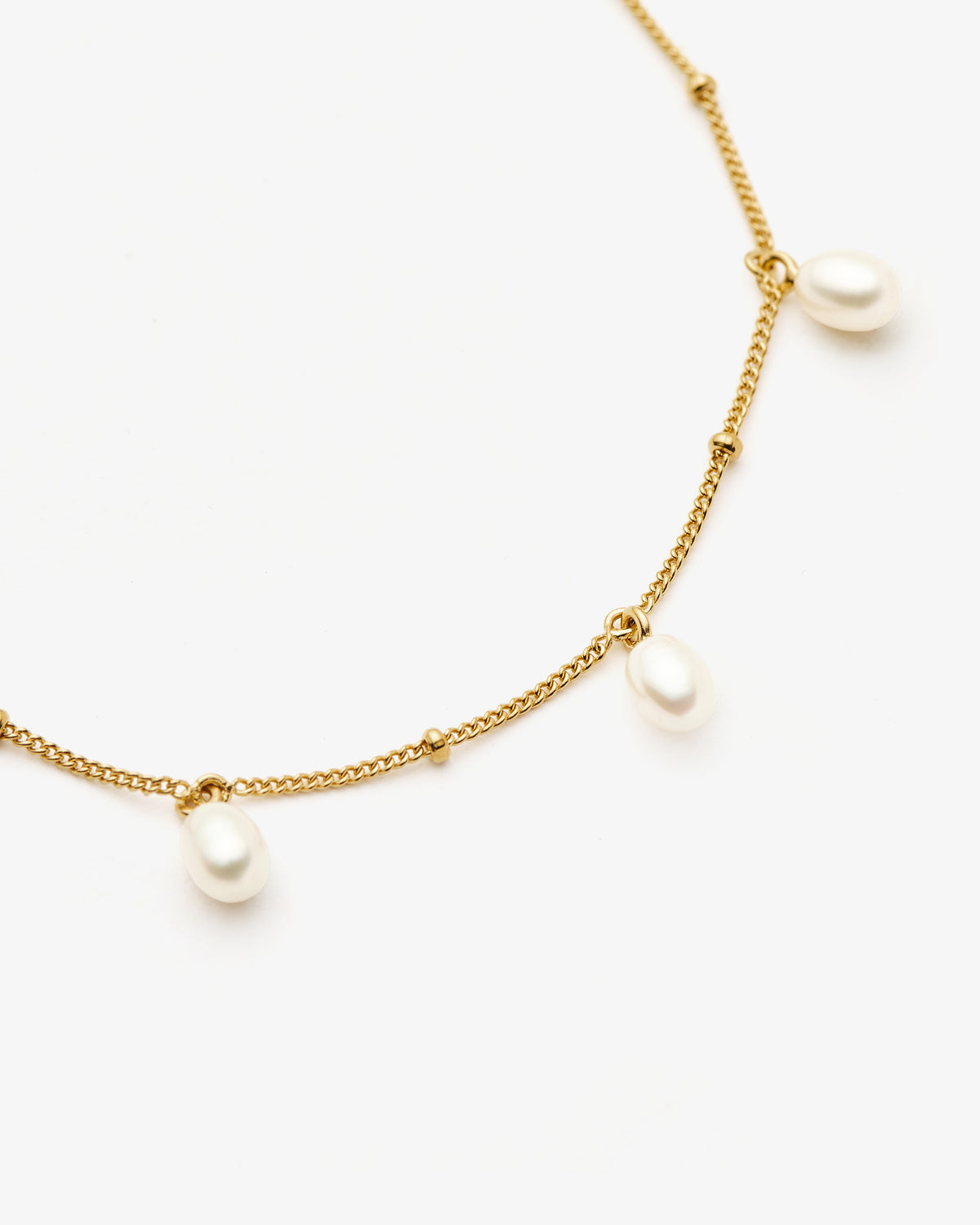 Missoma Pearl Baya Baroque Chain Bracelet in gold-plated sterling silver, view 3