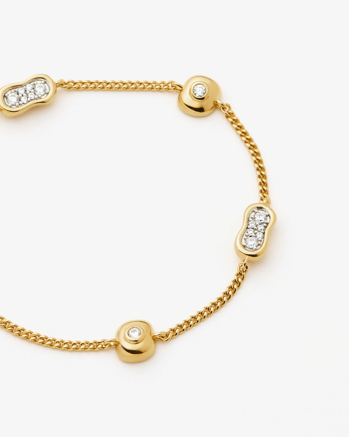 Missoma Molten Pave Multi Charm Bracelet in gold-plated brass, third view