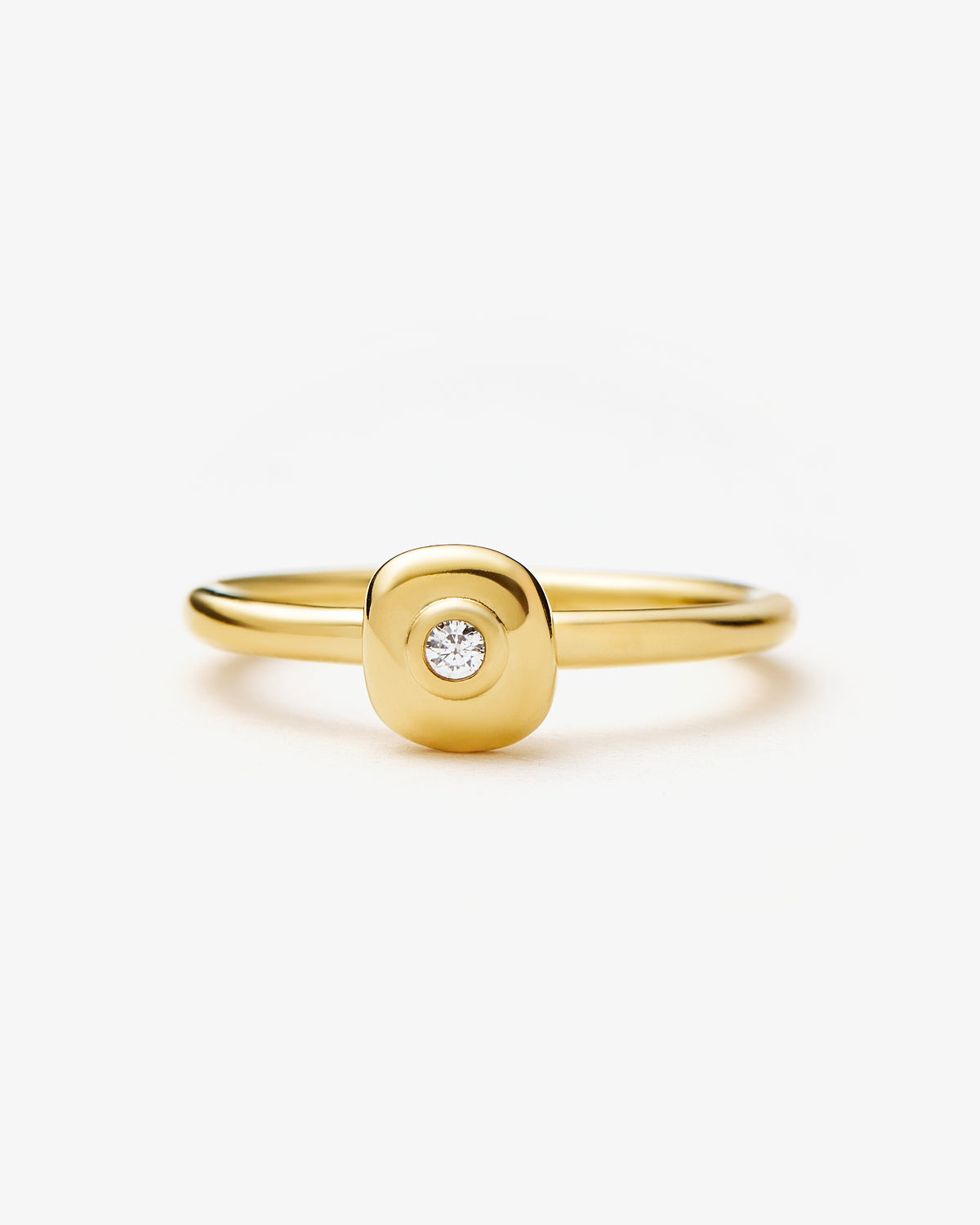 Missoma Molten Soft Square Ring in gold-plated brass, third view