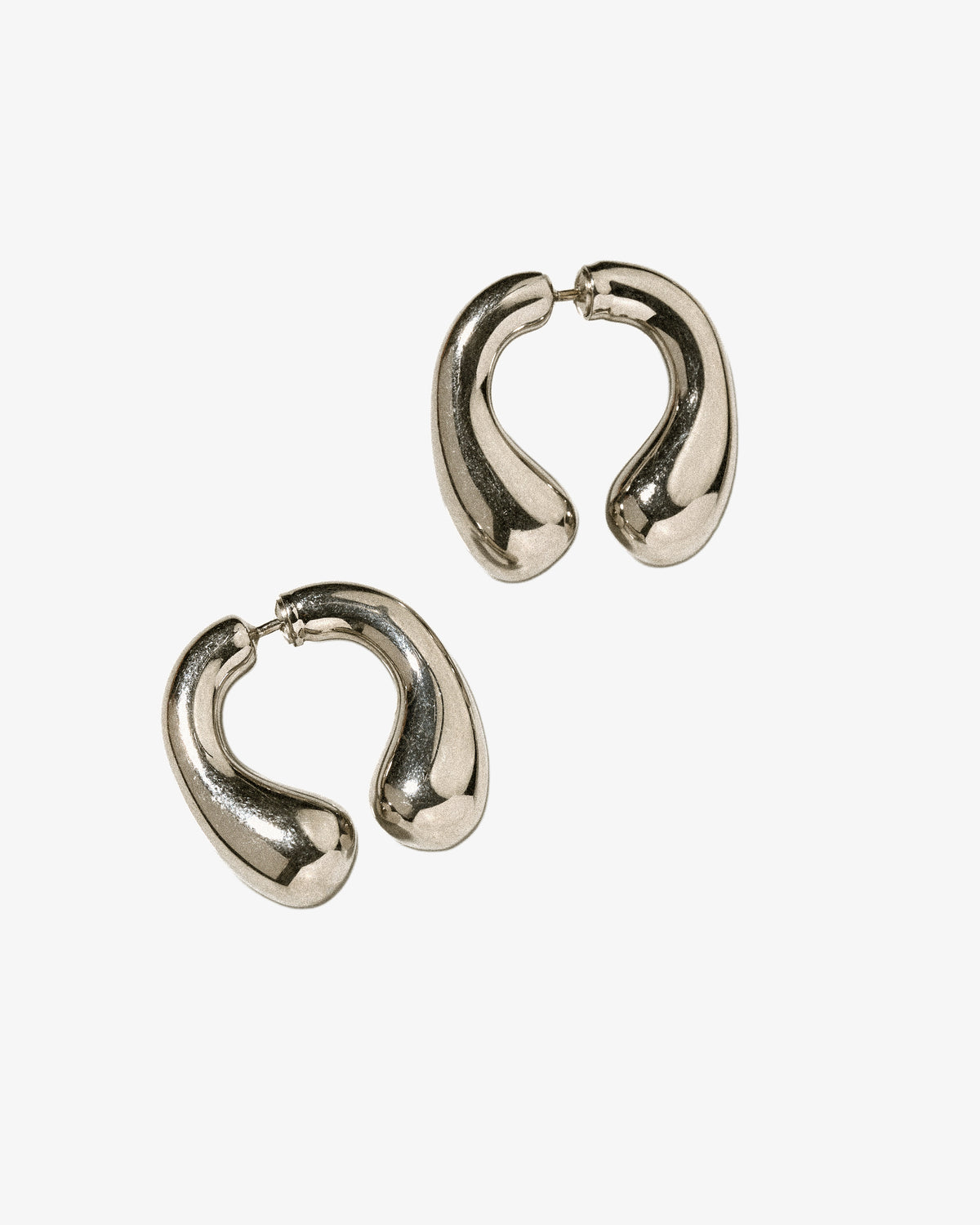 Panconesi P Helix Earrings in rhodium-plated copper