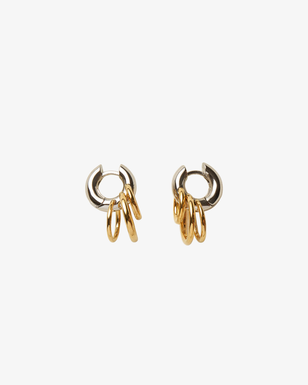 Panconesi Pierced Huggies in 18-karat gold- and rhodium-plated brass