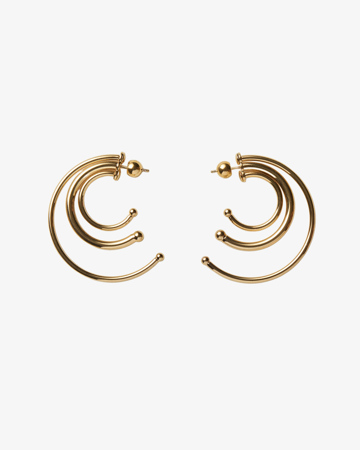 Panconesi Pierced Solar Hoops Small in 18-karat gold-plated brass