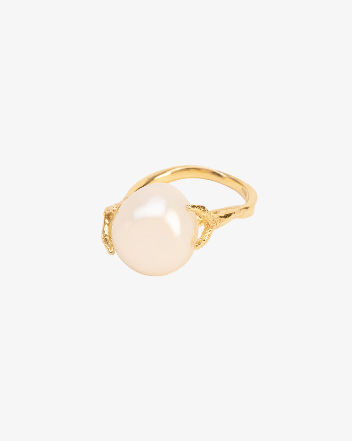 Wouters & Hendrix Gold 18K Gold Organic Pearl Ring, side view