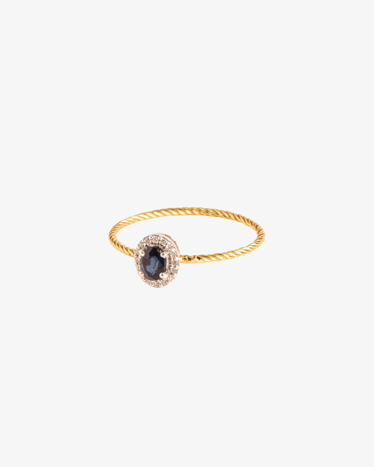 Wouters & Hendrix Gold 18K White and Yellow Gold Sapphire and Diamond Rosette Ring