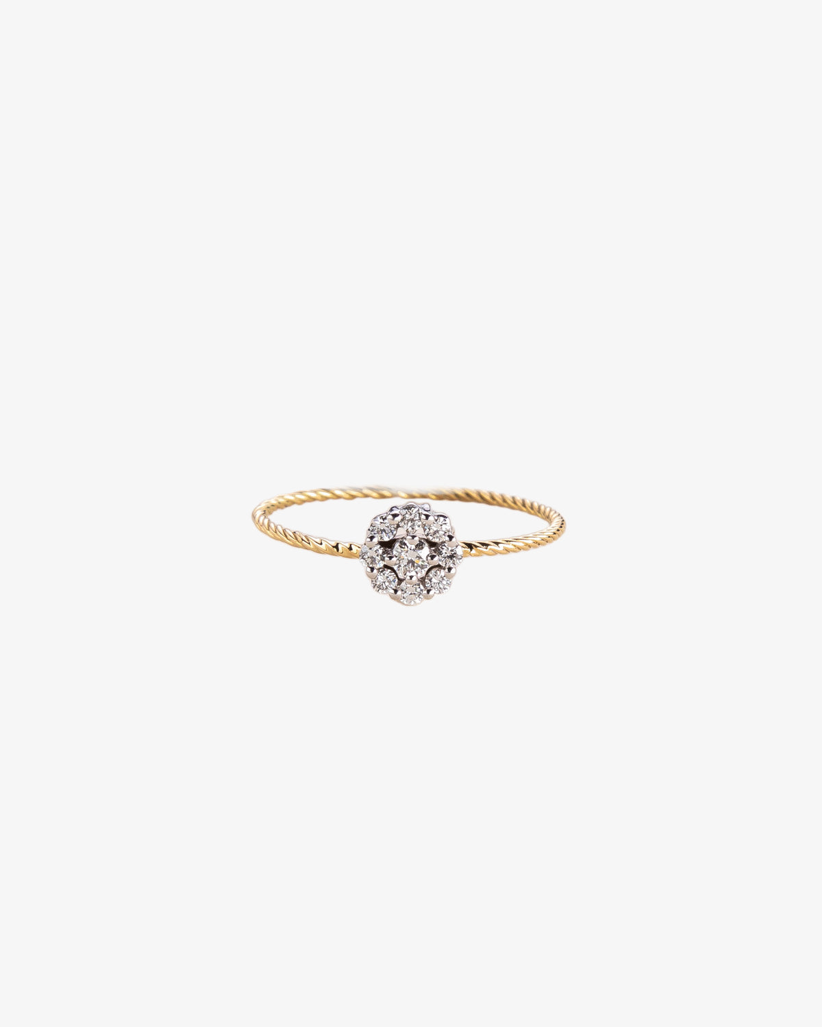 Wouters & Hendrix Gold 18K White and Yellow Gold Diamond Rosette Ring