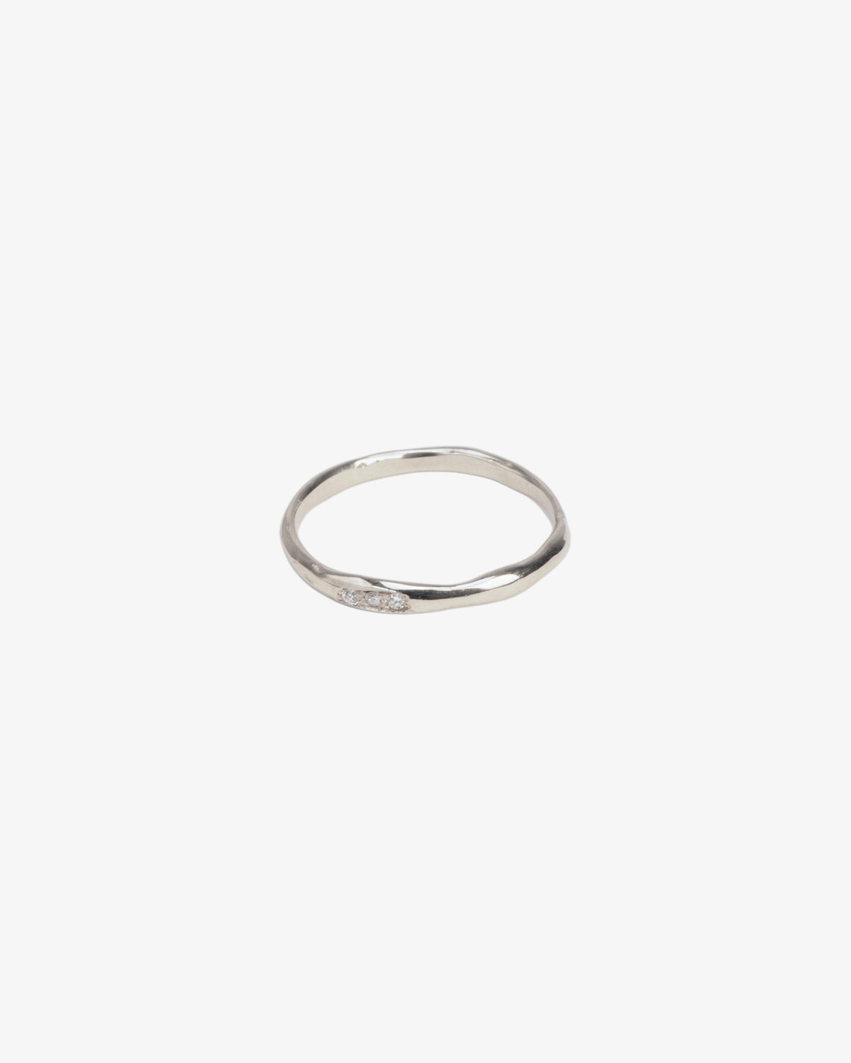 Wouters & Hendrix Gold 18K White Gold Organic Three Diamond Ring