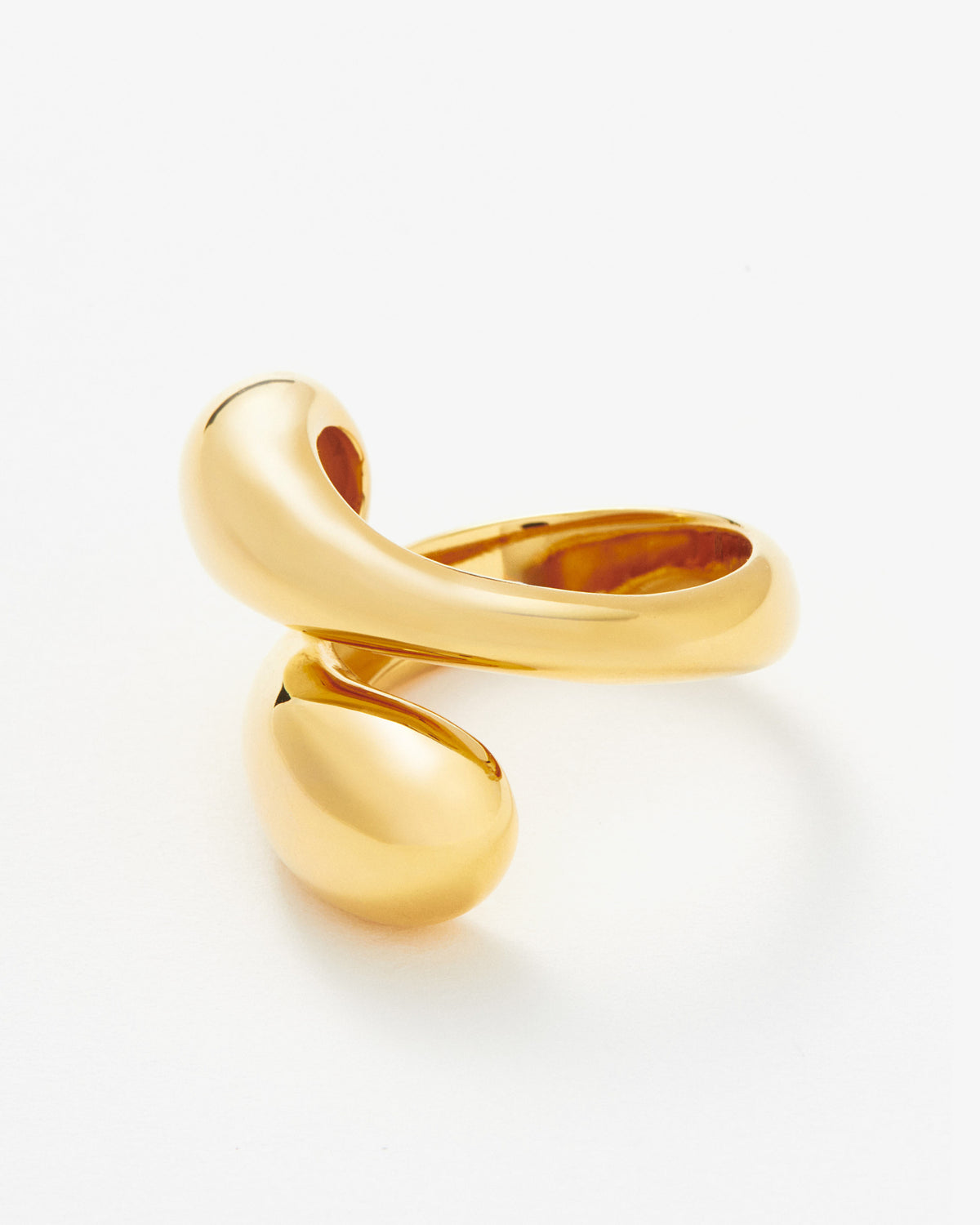 Missoma Savi Sculptural Crossover Ring in gold-plated brass, view 3