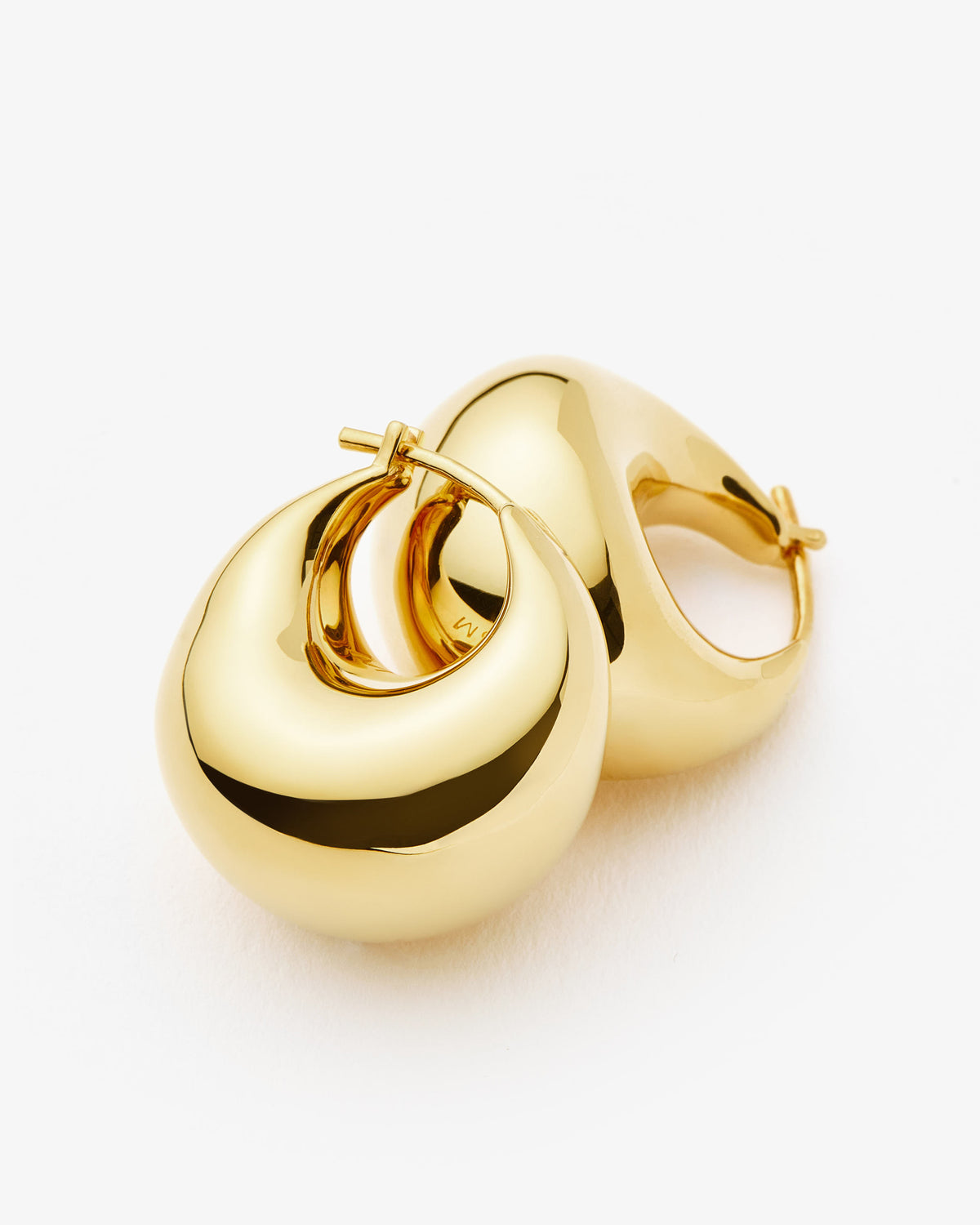 Missoma Sculptural Chubby Dome Small Hoop Earrings in gold-plated brass, view 3