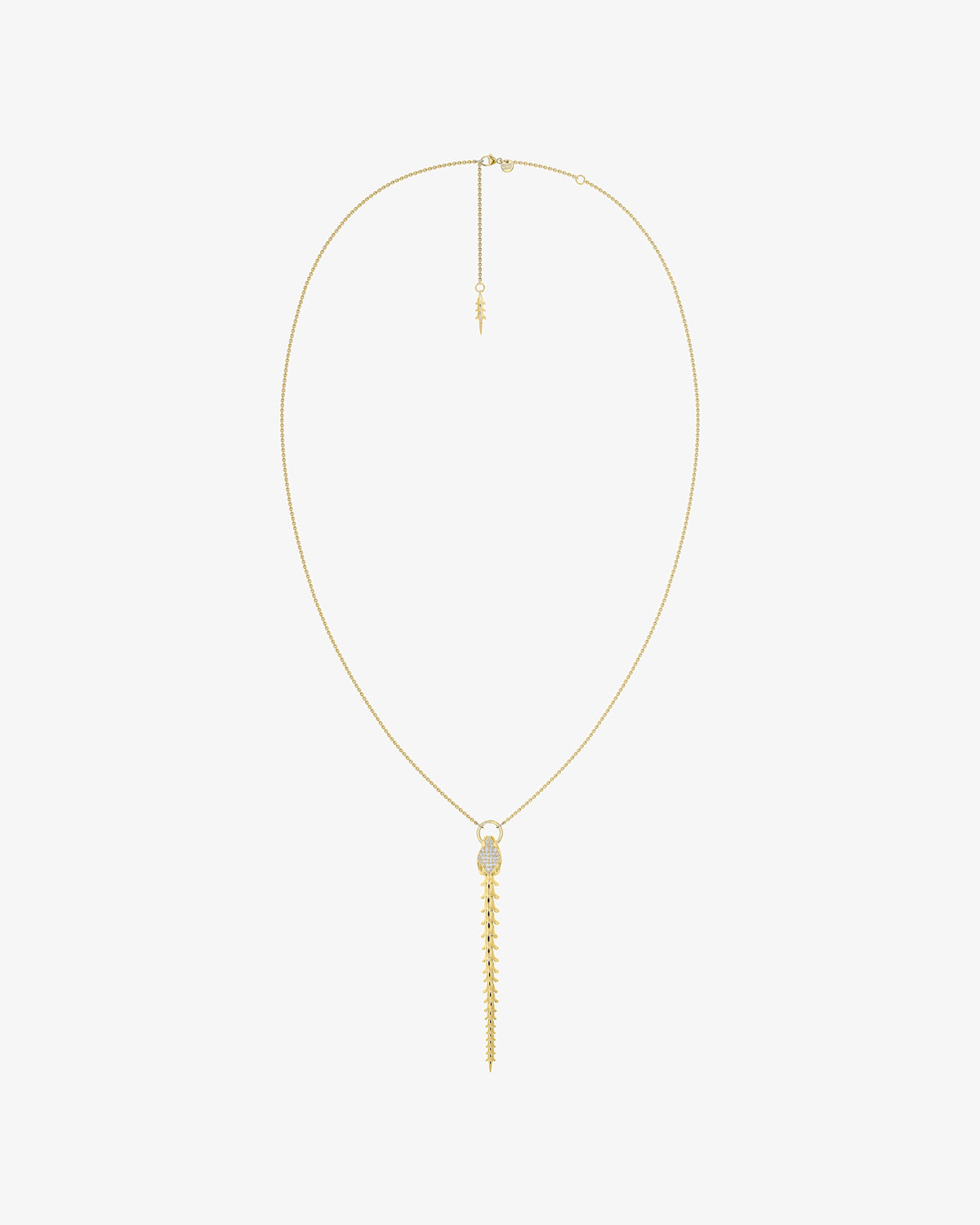 Serpent's Trace Drop Diamond Pave Pendant
