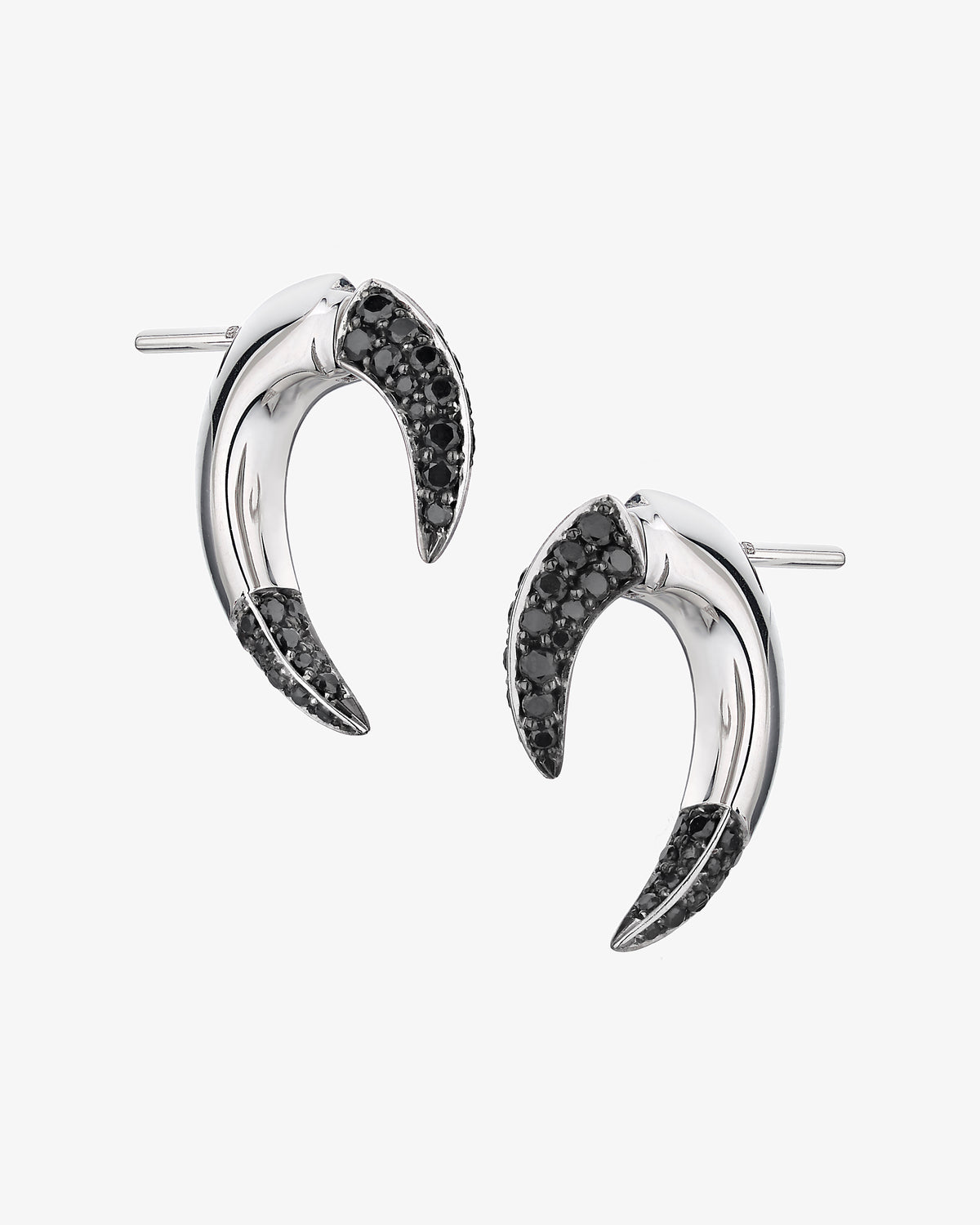 18K White Gold Small Talon Black Diamond Earrings
