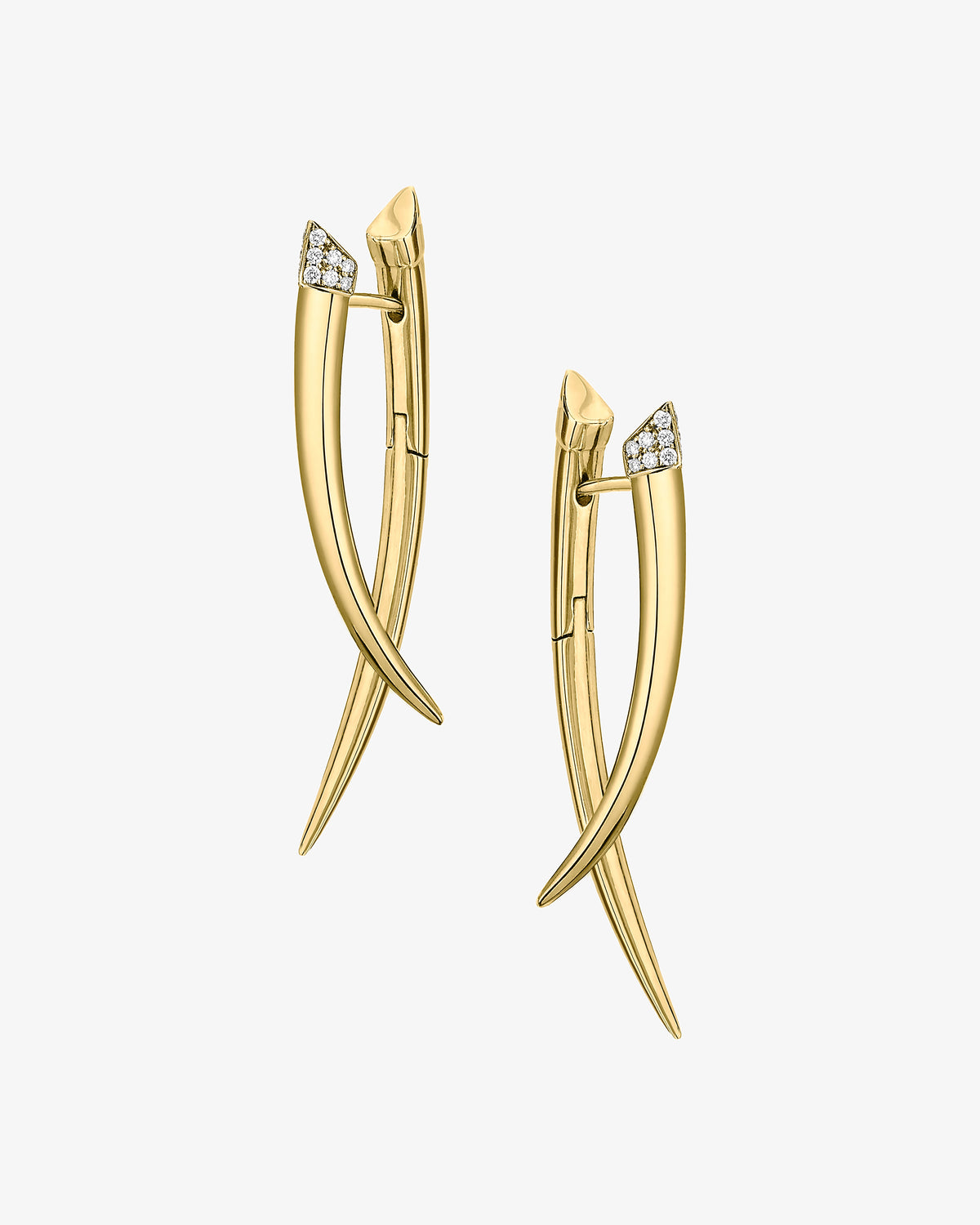 Sabre Crossover Diamond Pave Earrings