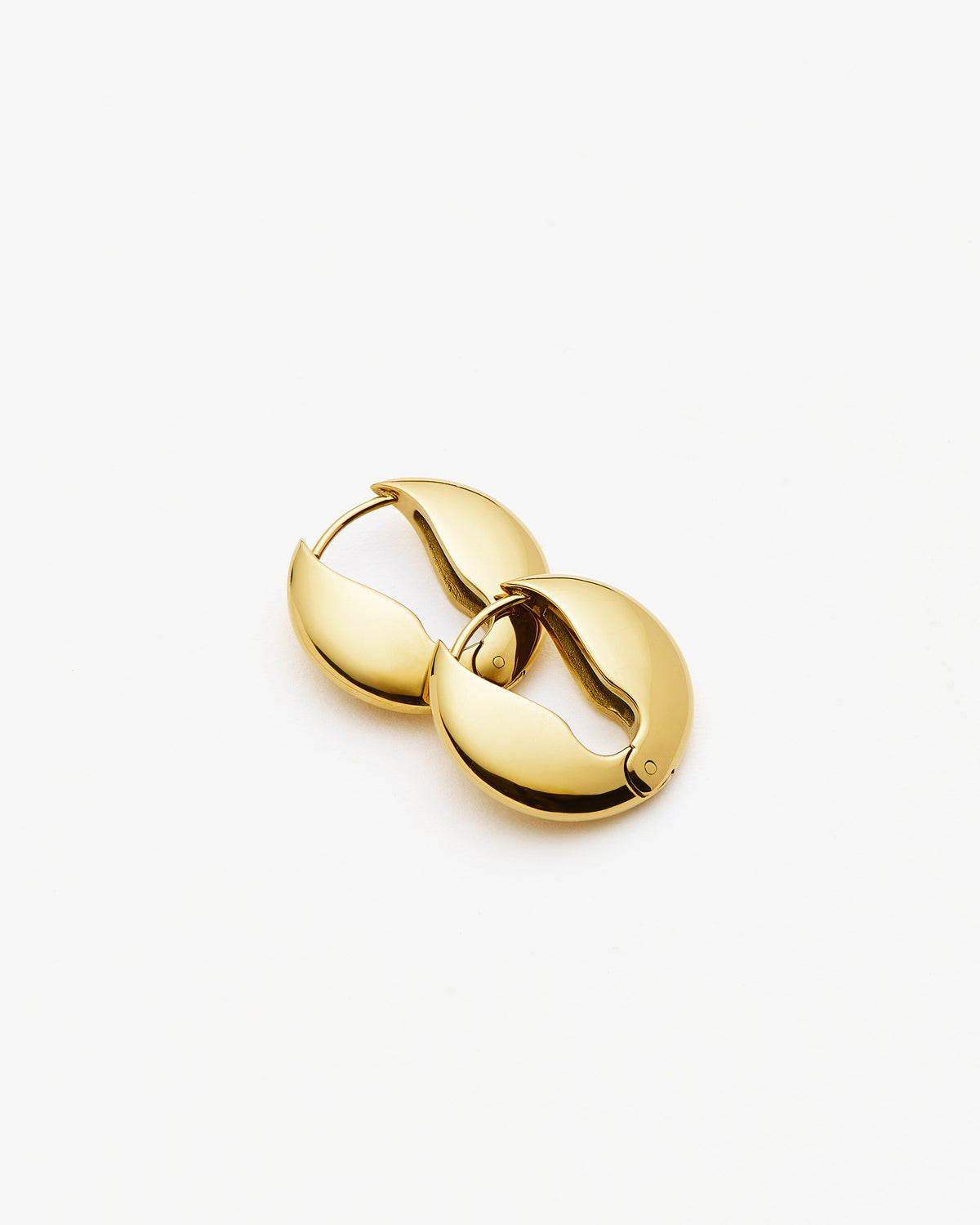 Missoma Hinged Small Hoop Earrings in gold-plated metal, third view