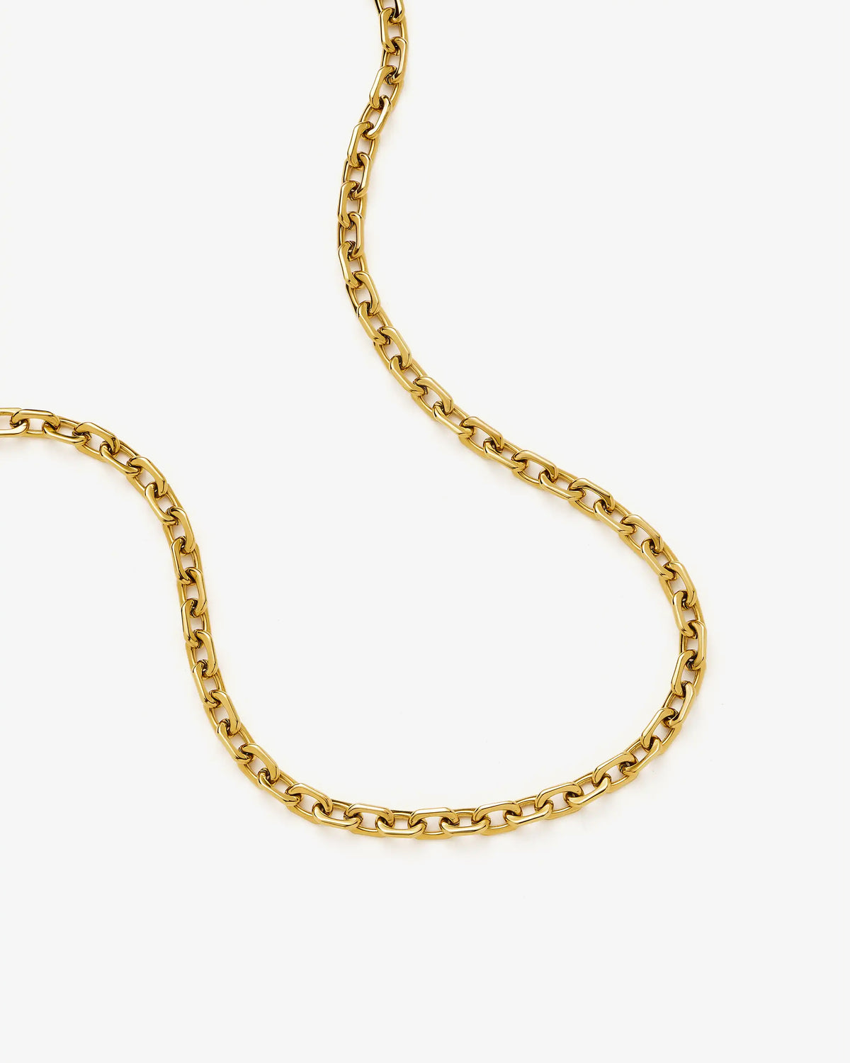 Missoma Square Paperclip Chain Necklace in gold-plated metal, fourth view