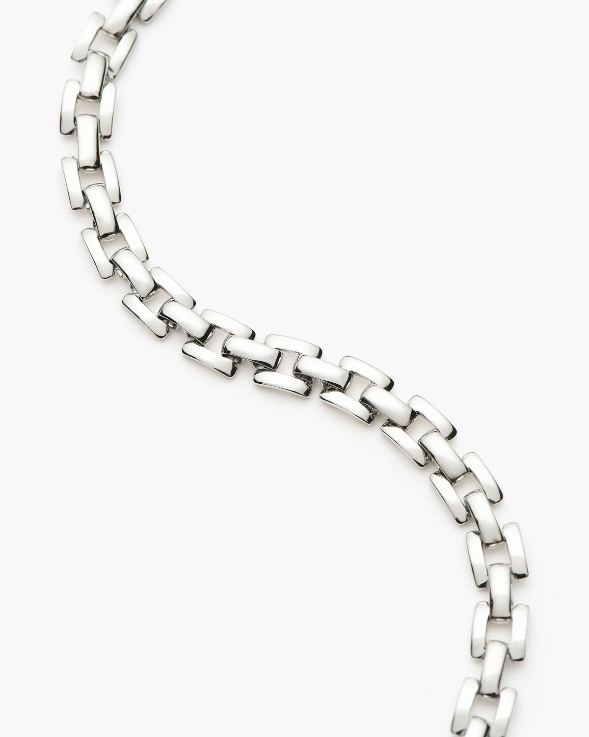 Missoma Timepiece Link Chain Bracelet in silver/rhodium-plated metal, third view