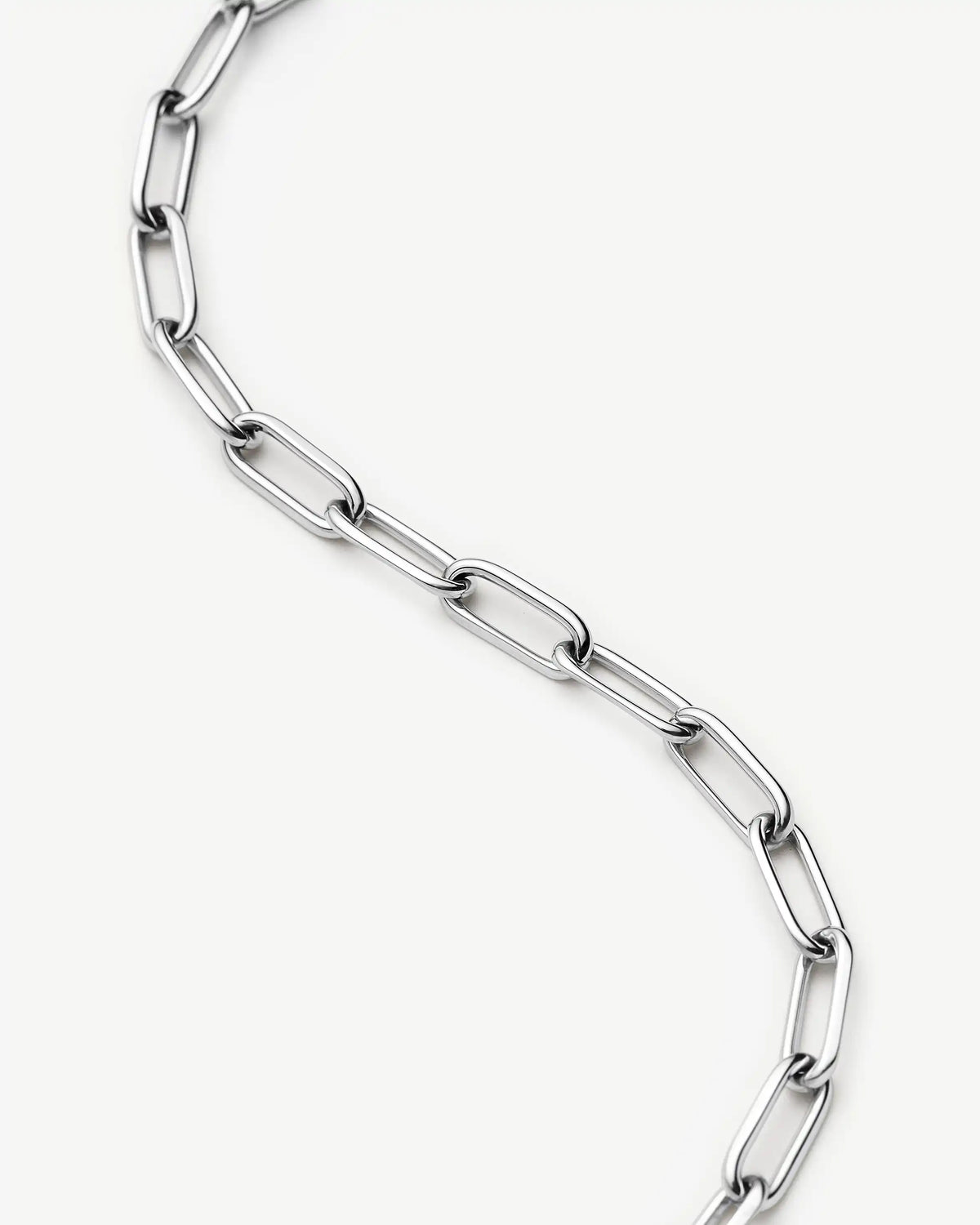 Missoma Classic Paperclip Chain Necklace in silver/rhodium-plated metal, third view