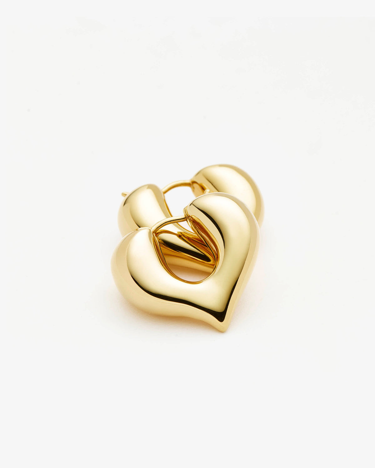 Missoma Molten Heart Medium Hoop Earrings in gold-plated brass, view 3