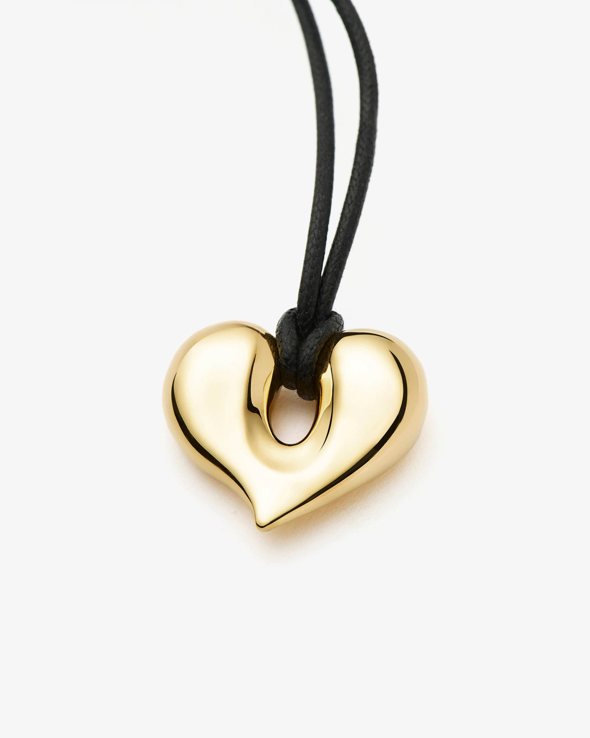 Missoma Molten Heart Pendant Cord Necklace in gold-plated brass, view 4
