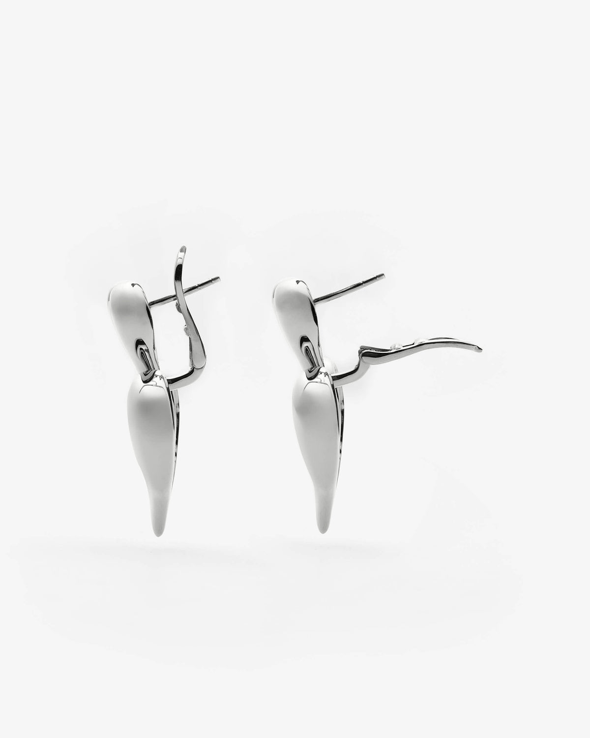 Missoma Molten Heart Statement Earrings in silver-plated brass, view 4