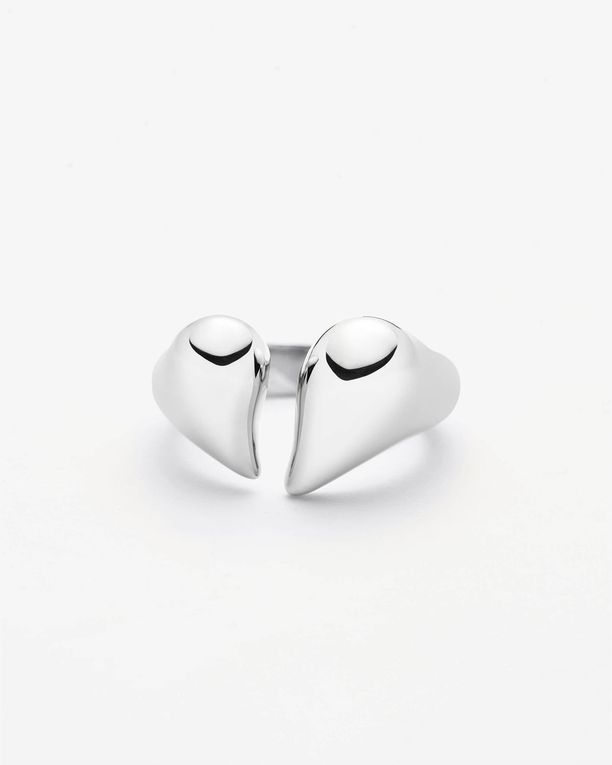 Missoma Molten Heart Statement Ring in silver-plated brass, view 3