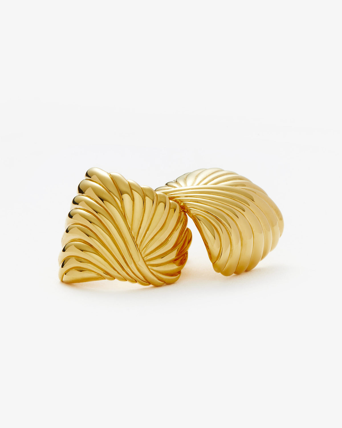 Missoma Ripple Oversized Stud Earrings in gold-plated brass, view 3