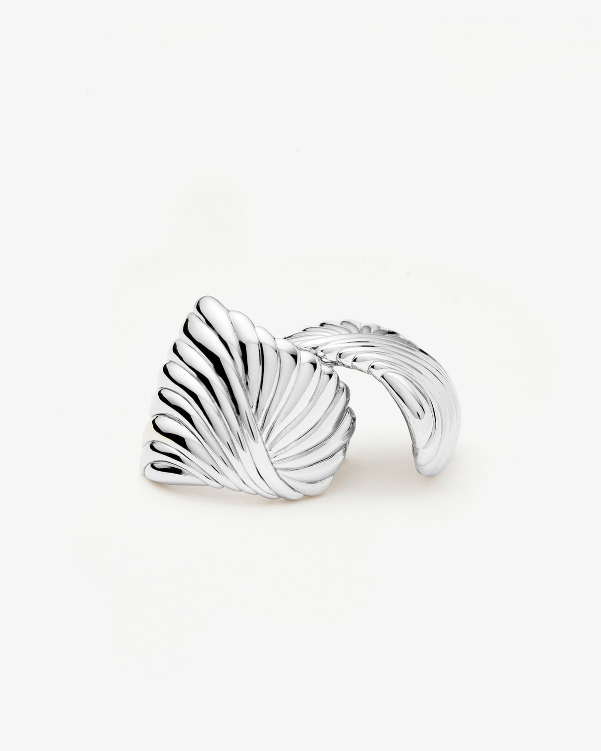 Missoma Ripple Stud Earrings in silver-plated brass, view 3